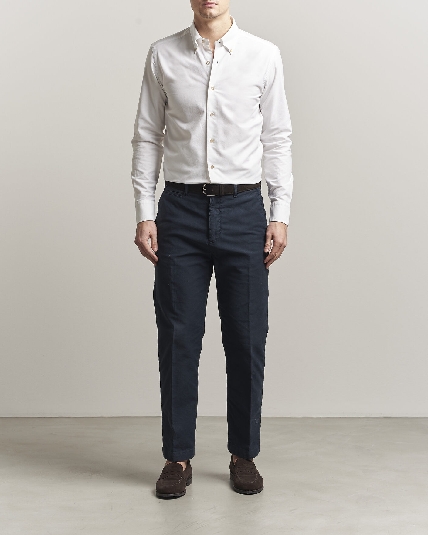Hombres | Camisas | Grigio | Oxford Button Down Shirt White