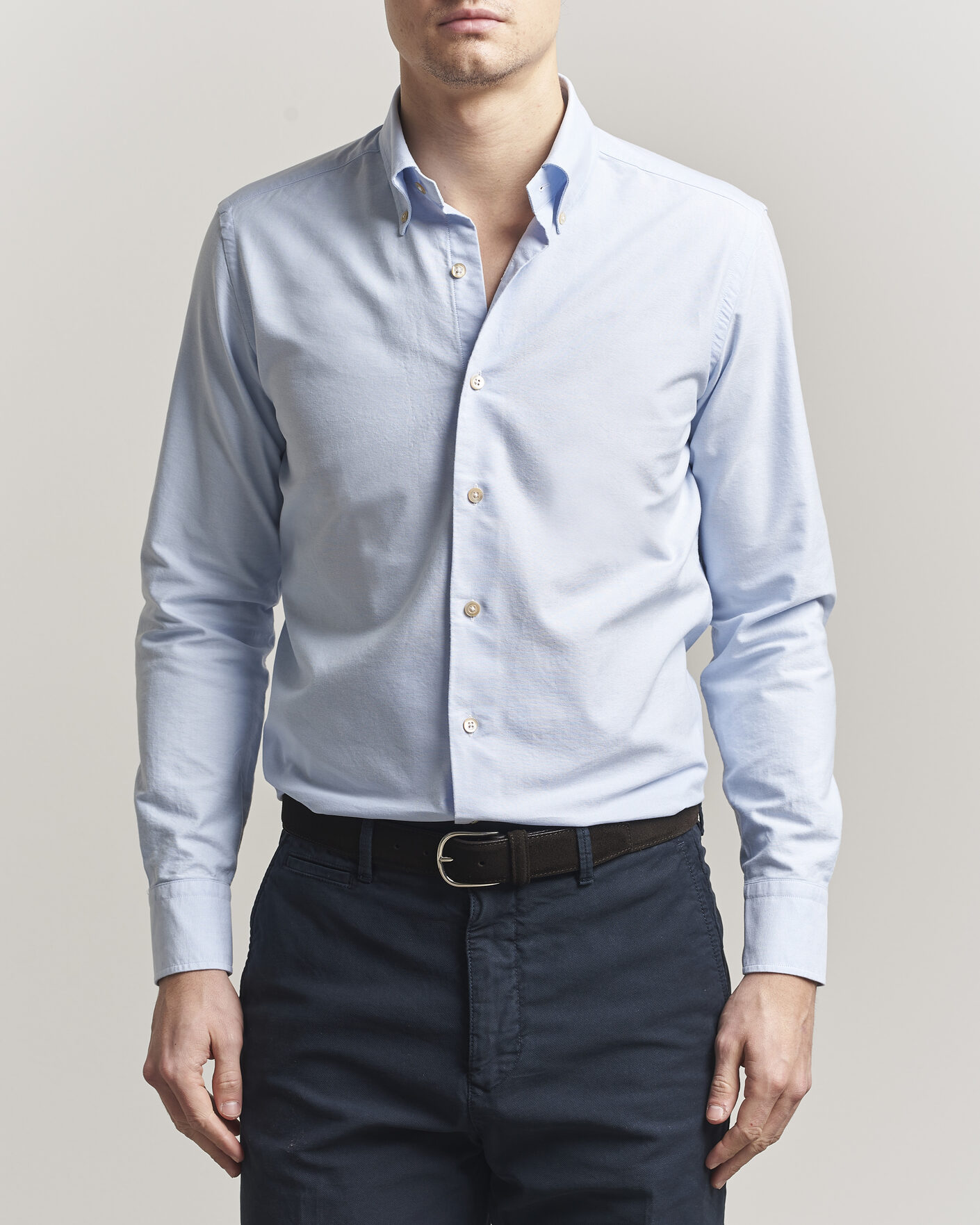 Hombres | Camisas | Grigio | Oxford Button Down Shirt Light Blue