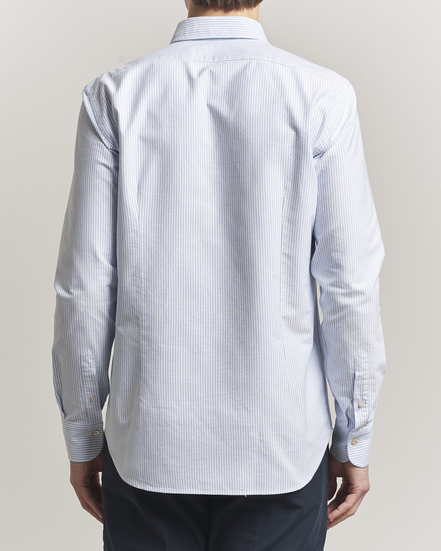 Hombres | Camisas | Grigio | Oxford Button Down Shirt Light Blue Stripe