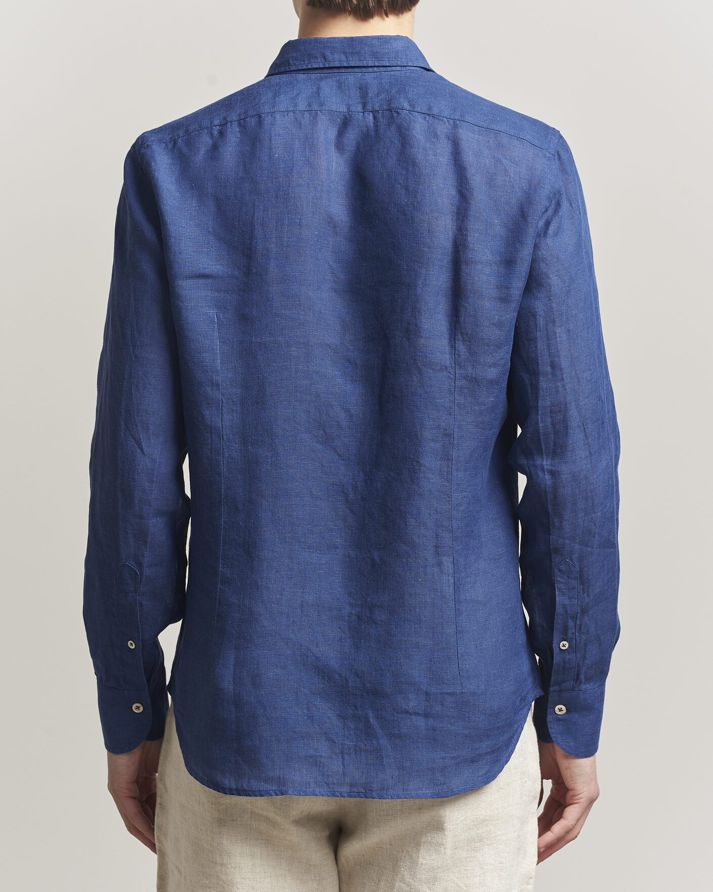 Hombres | Camisas | Grigio | Washed Linen Shirt Navy