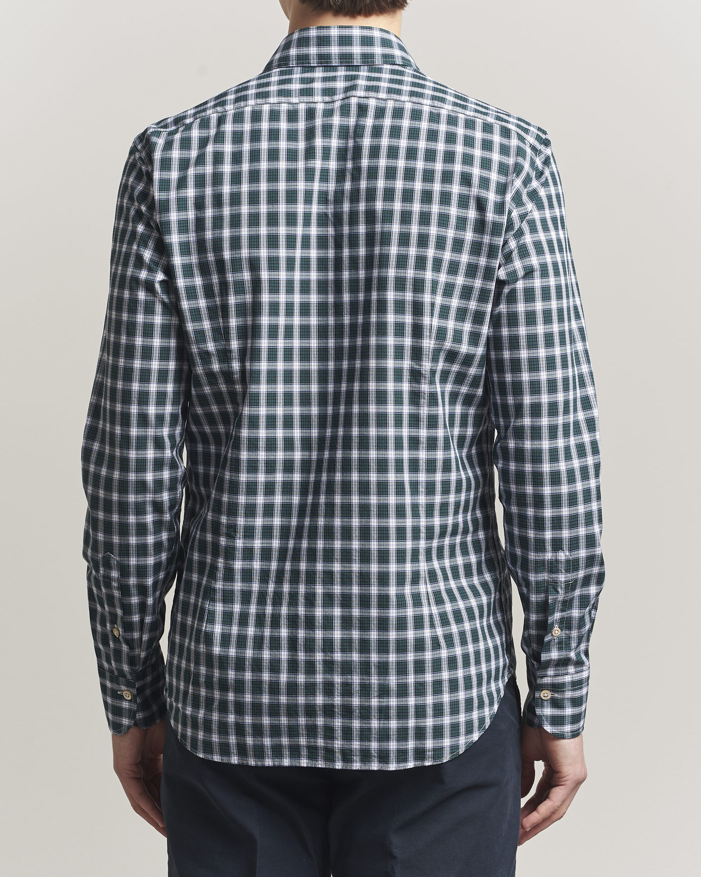 Hombres | Camisas | Grigio | Washed Casual Shirt Green Check