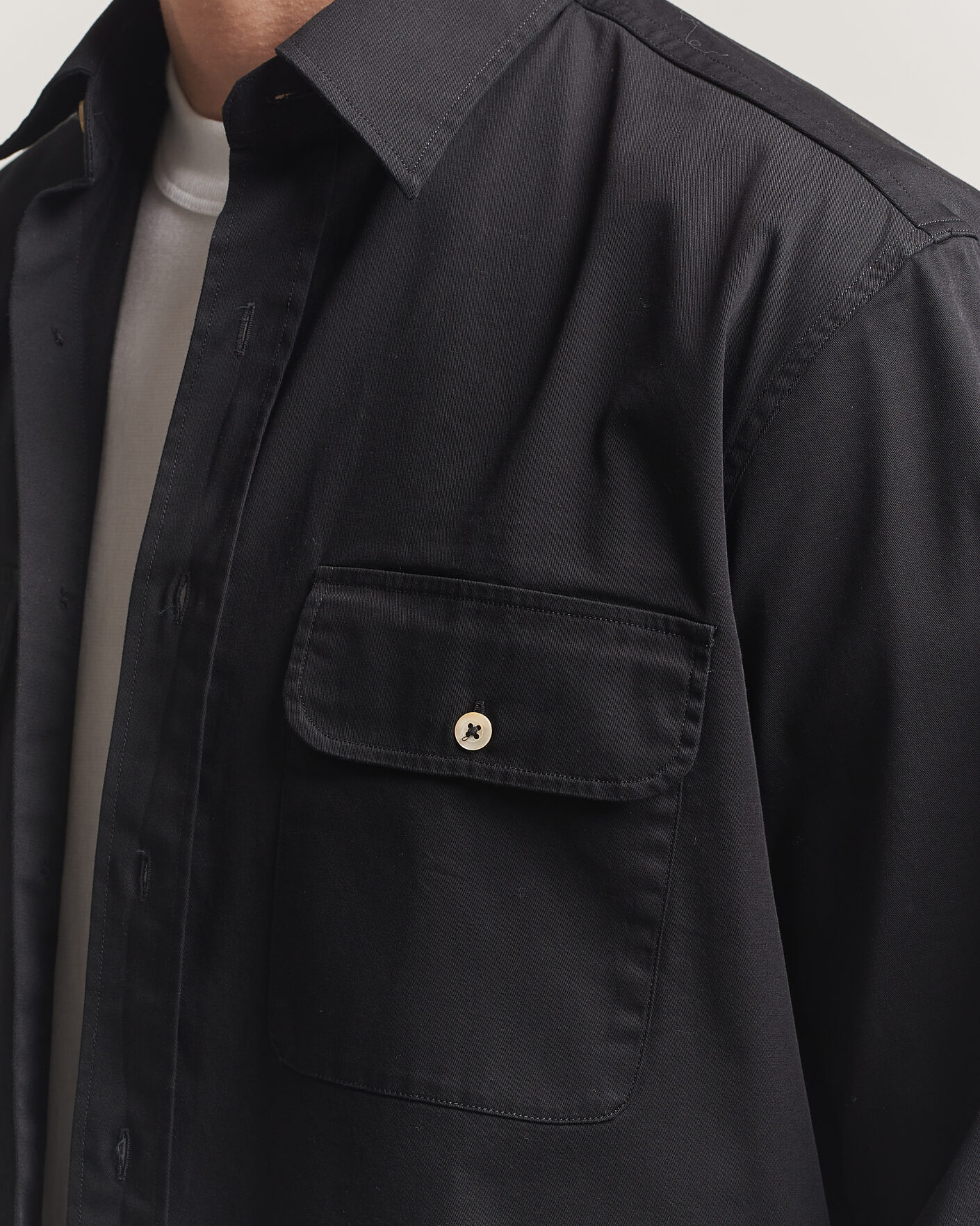 Hombres | Camisas | Grigio | Illinois Cotton Overshirt Black