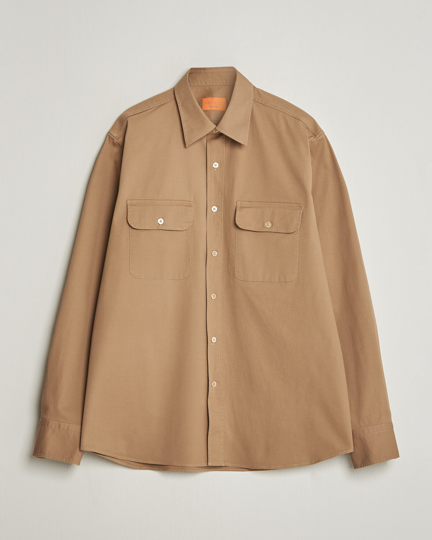 Hombres | Camisas | Grigio | Illinois Cotton Overshirt Khaki