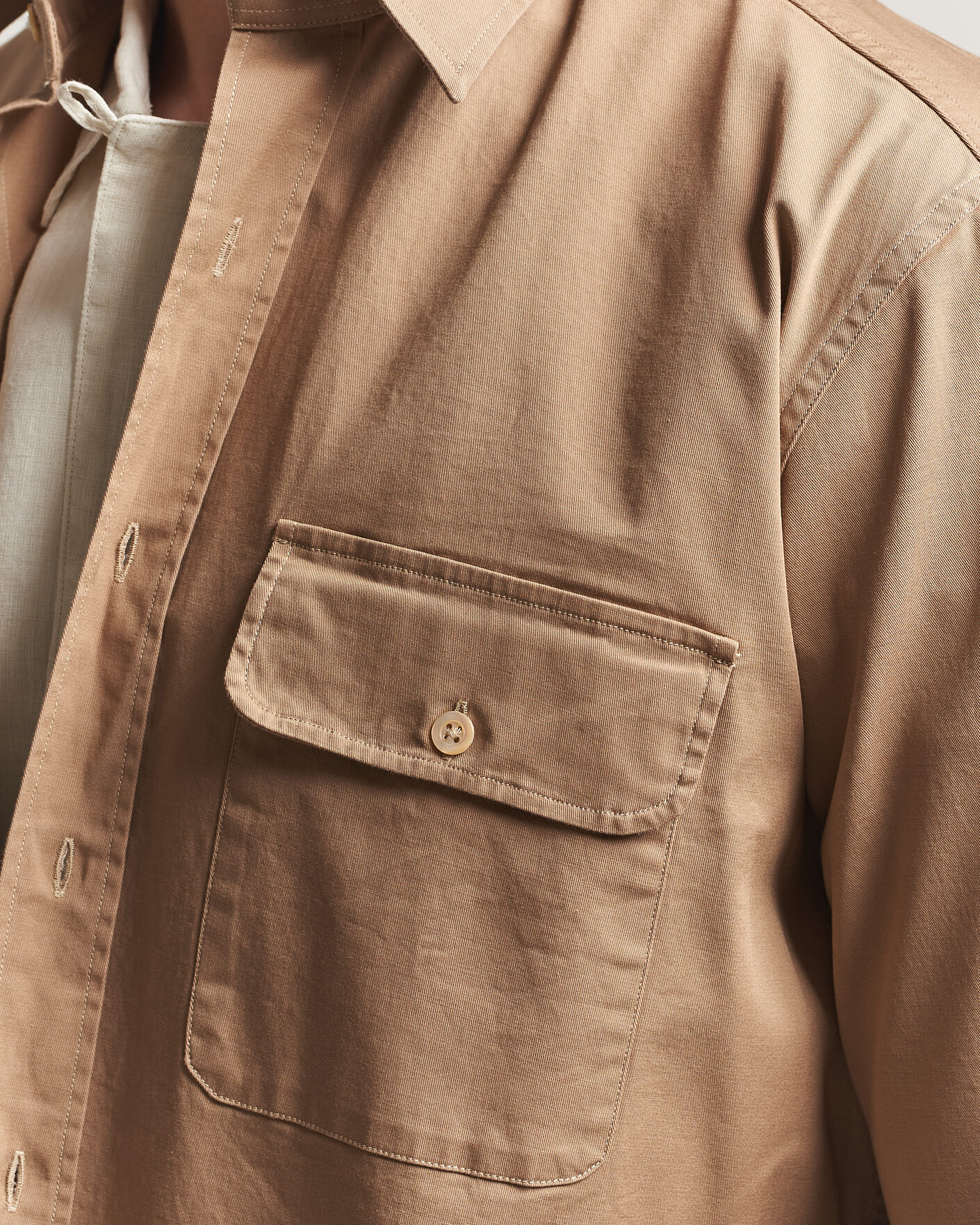 Hombres | Camisas | Grigio | Illinois Cotton Overshirt Khaki