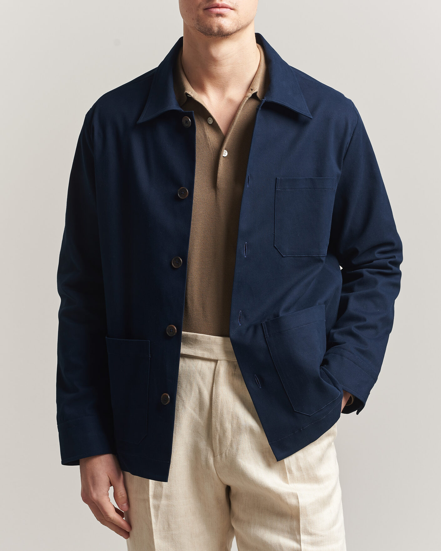 Hombres | Abrigos y chaquetas | Grigio | Cotton Chore Jacket Navy