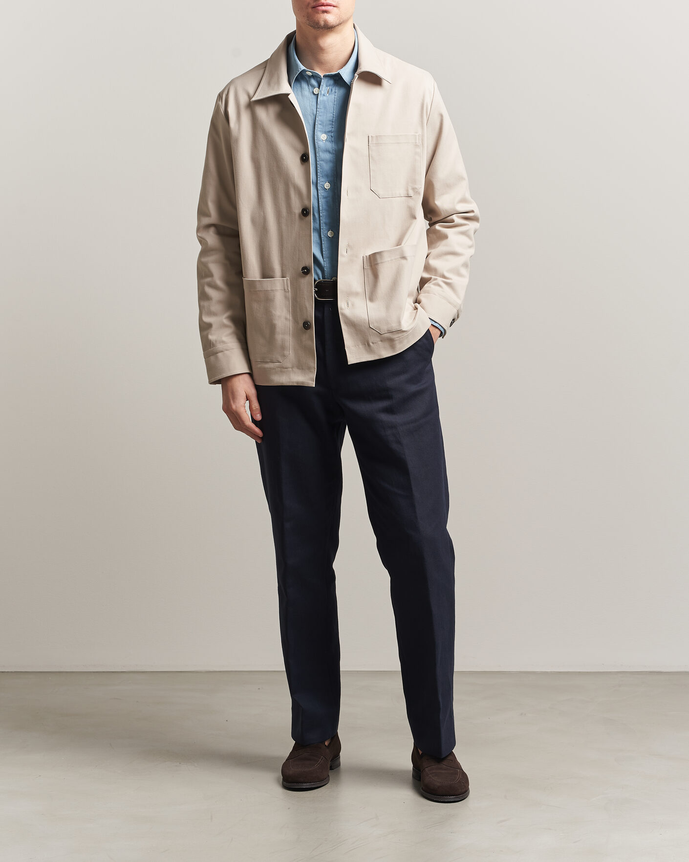 Hombres | Abrigos y chaquetas | Grigio | Cotton Chore Jacket Beige
