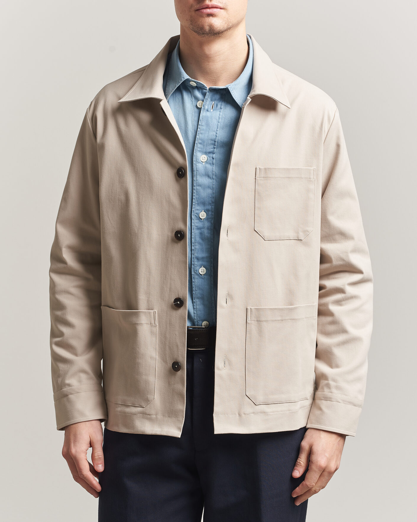 Hombres | Abrigos y chaquetas | Grigio | Cotton Chore Jacket Beige