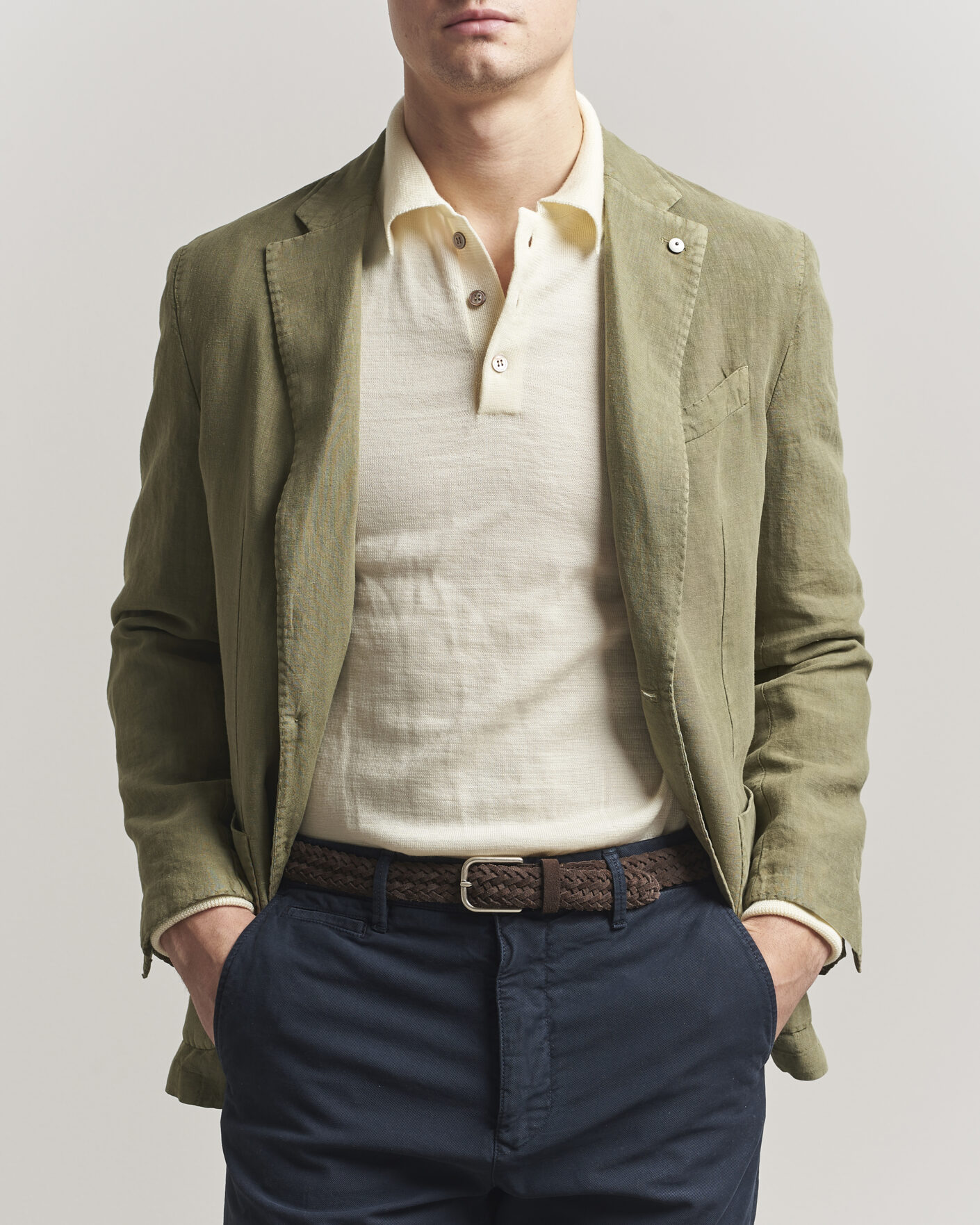 Hombres | Blazers | L.B.M. 1911 | Jack Regular Fit Linen Blazer Olive