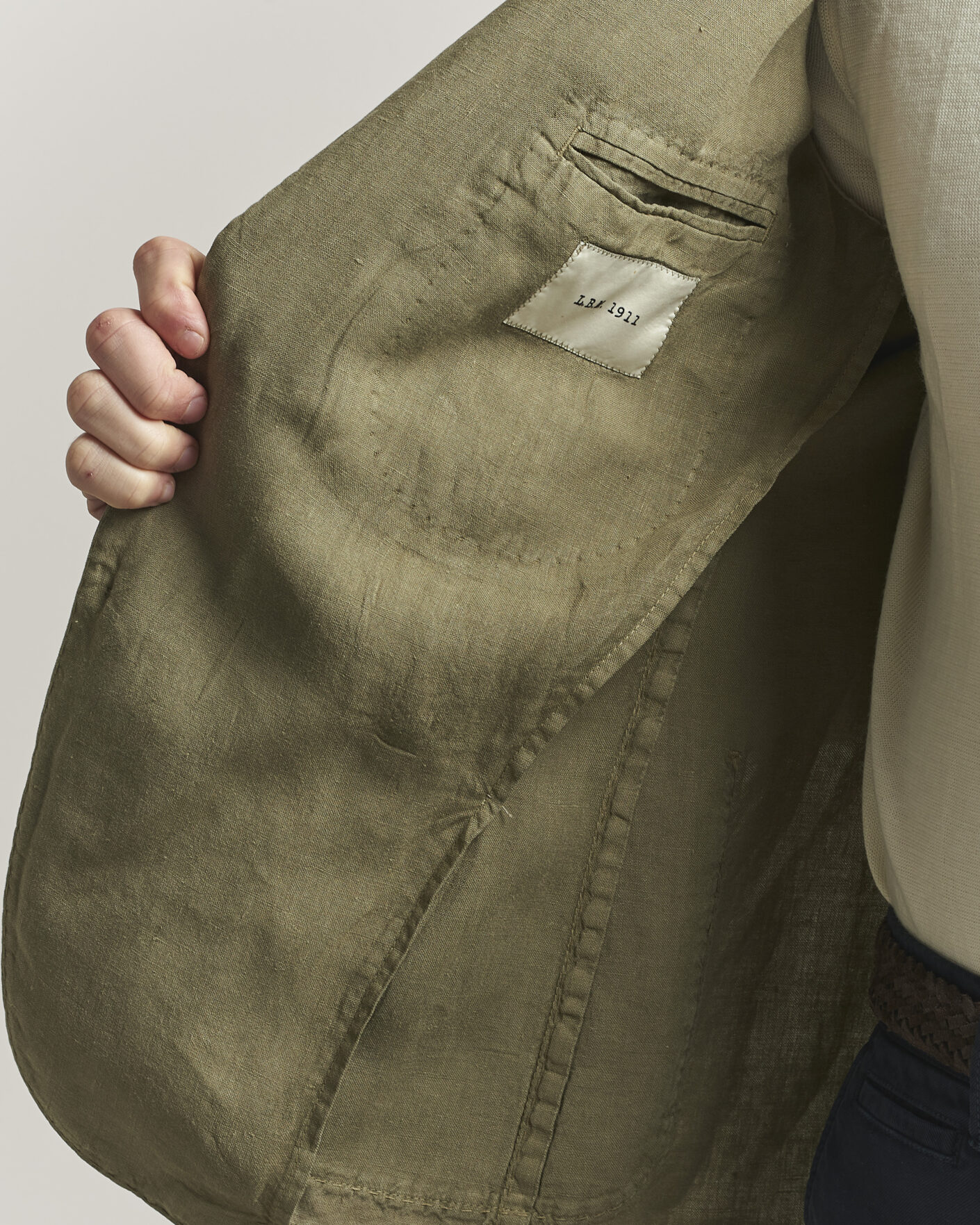 Hombres | Blazers | L.B.M. 1911 | Jack Regular Fit Linen Blazer Olive