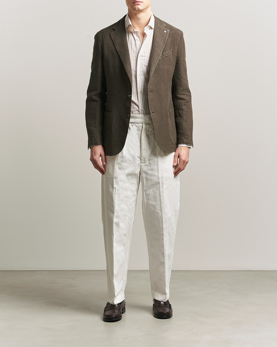 Hombres | Blazers | L.B.M. 1911 | Jack Regular Fit Linen Blazer Brown