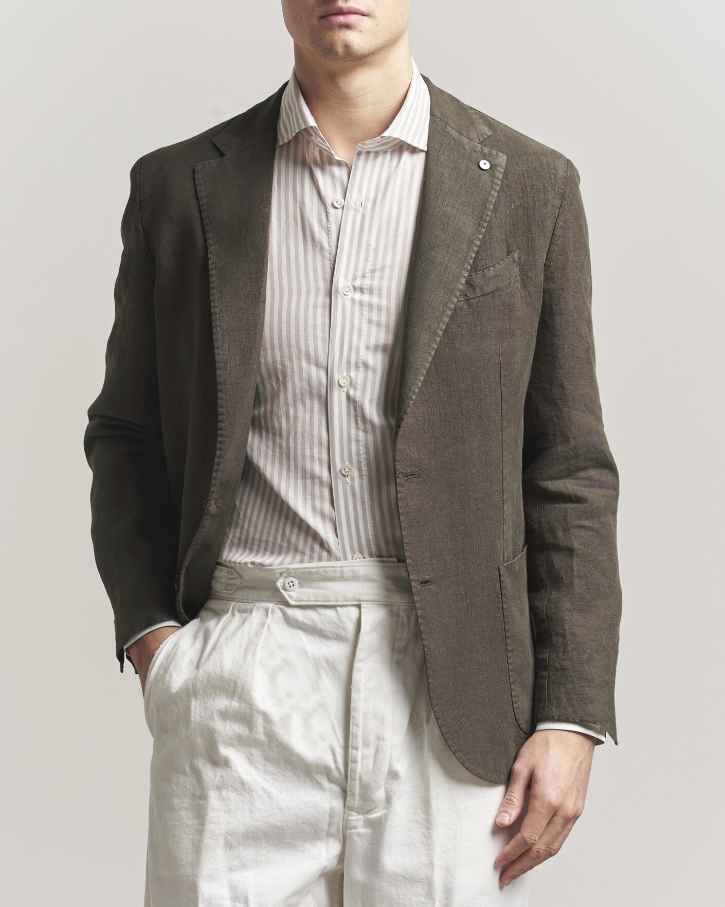 Hombres | Blazers | L.B.M. 1911 | Jack Regular Fit Linen Blazer Brown