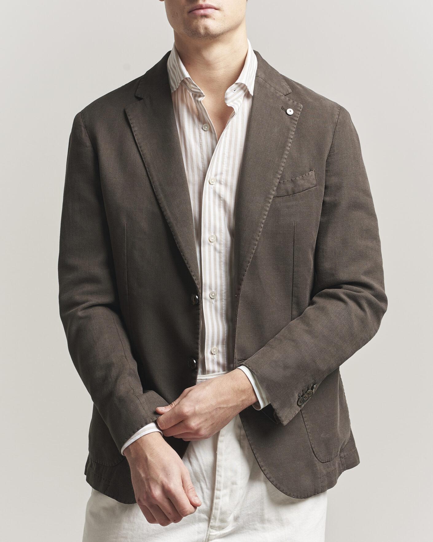 Hombres | Blazers | L.B.M. 1911 | Jack Regular Fit Structured Cotton Blazer Brown