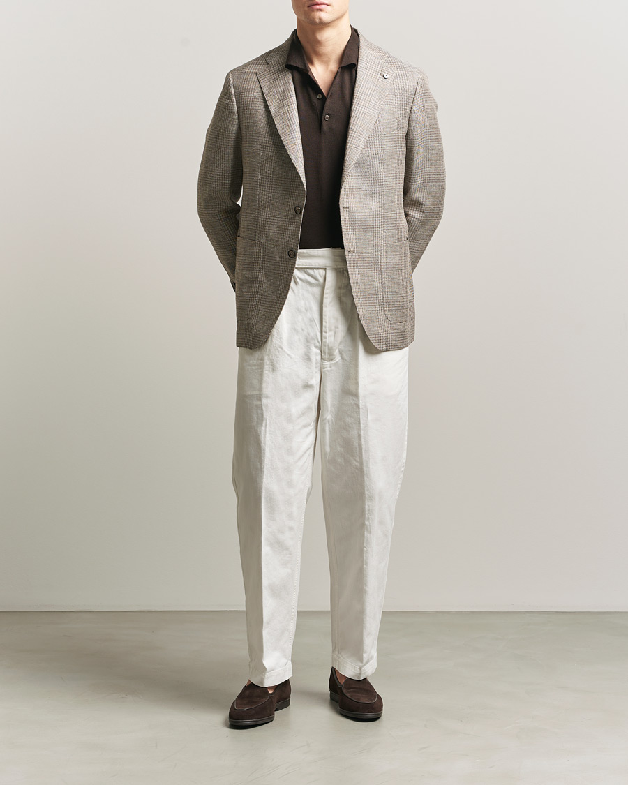 Hombres | Blazers | L.B.M. 1911 | Jack Regular Fit Linen/Wool Checked Blazer Taupe