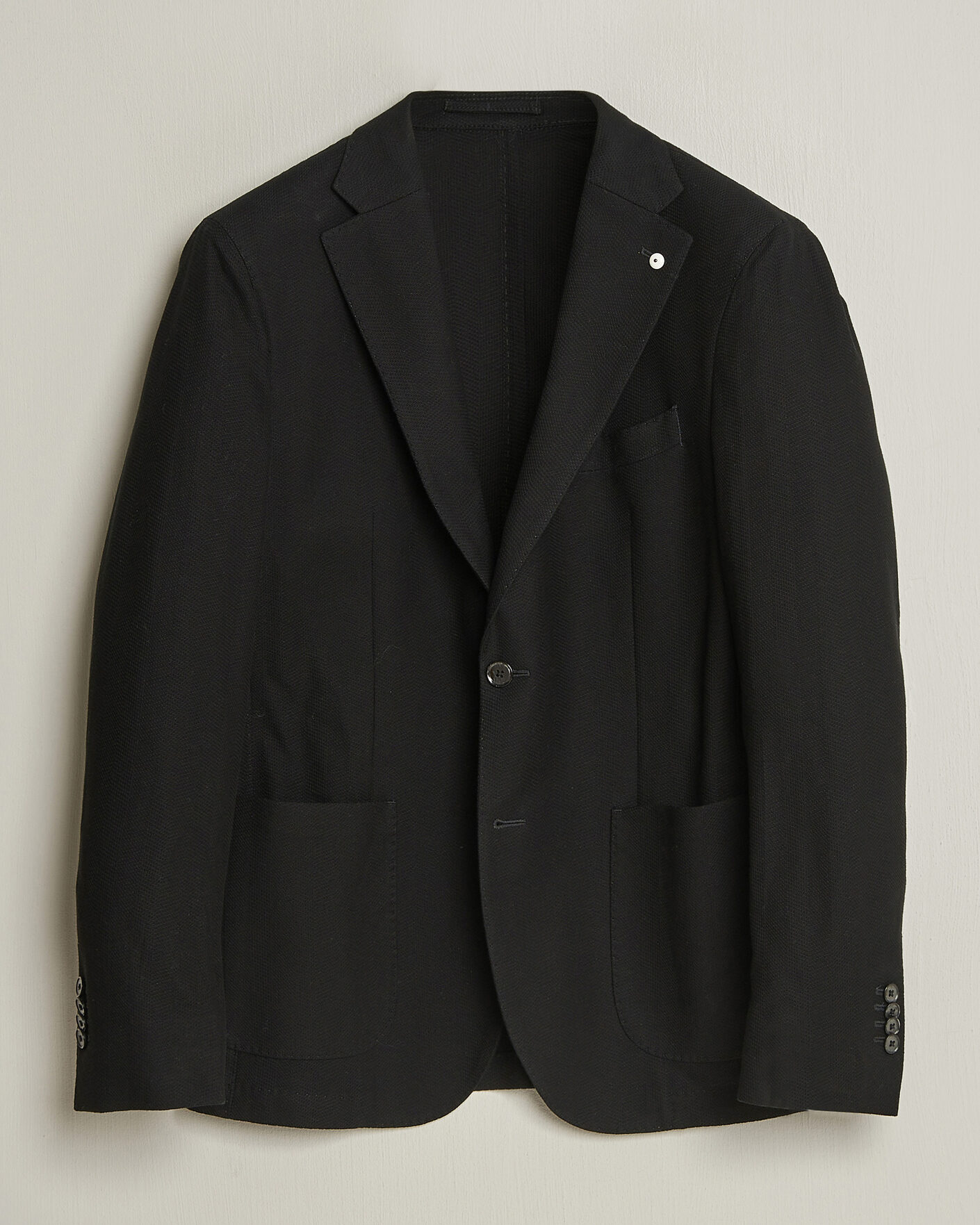 Hombres | Blazers | L.B.M. 1911 | Jack Herringbone Cotton Blazer Black
