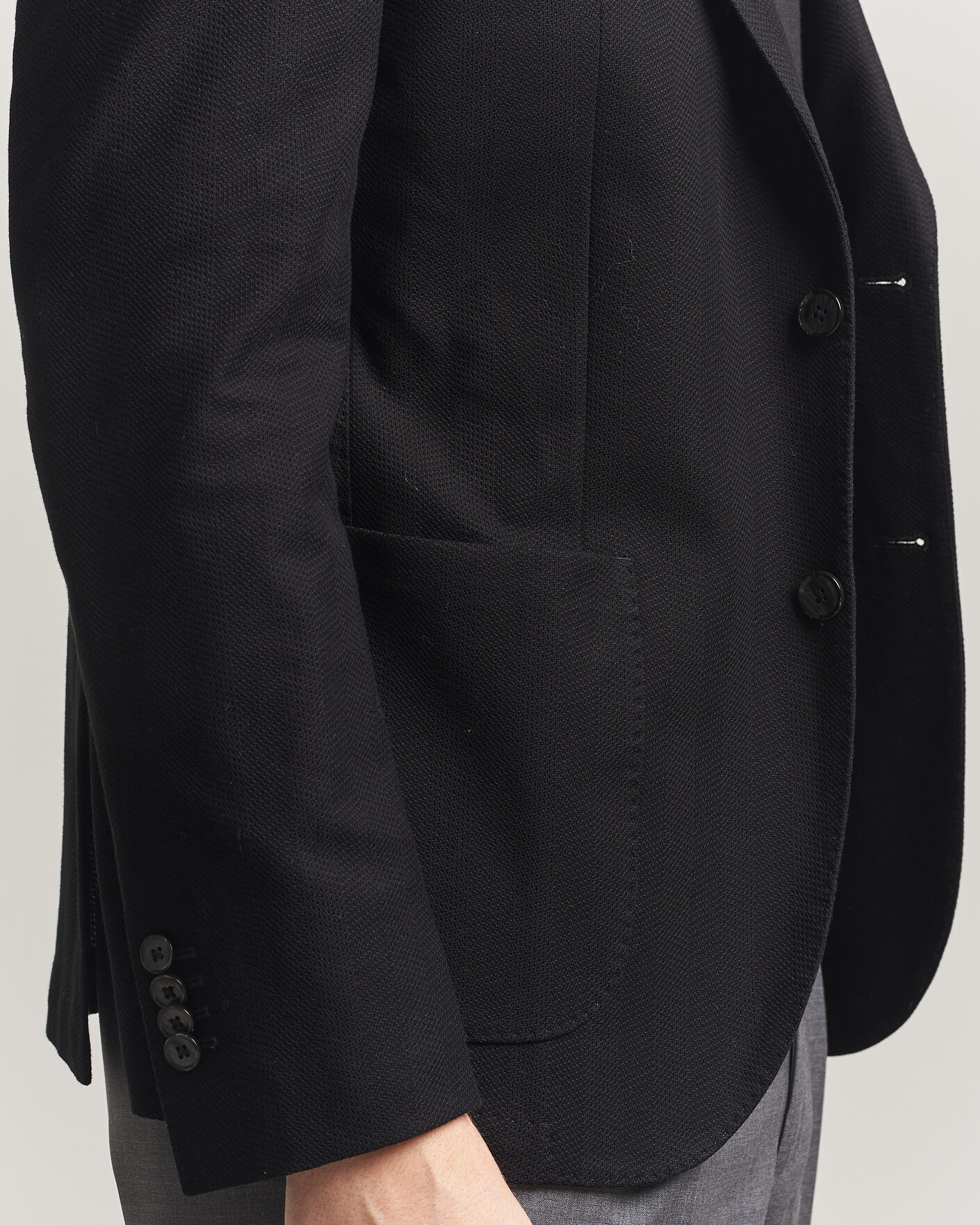 Hombres | Blazers | L.B.M. 1911 | Jack Herringbone Cotton Blazer Black