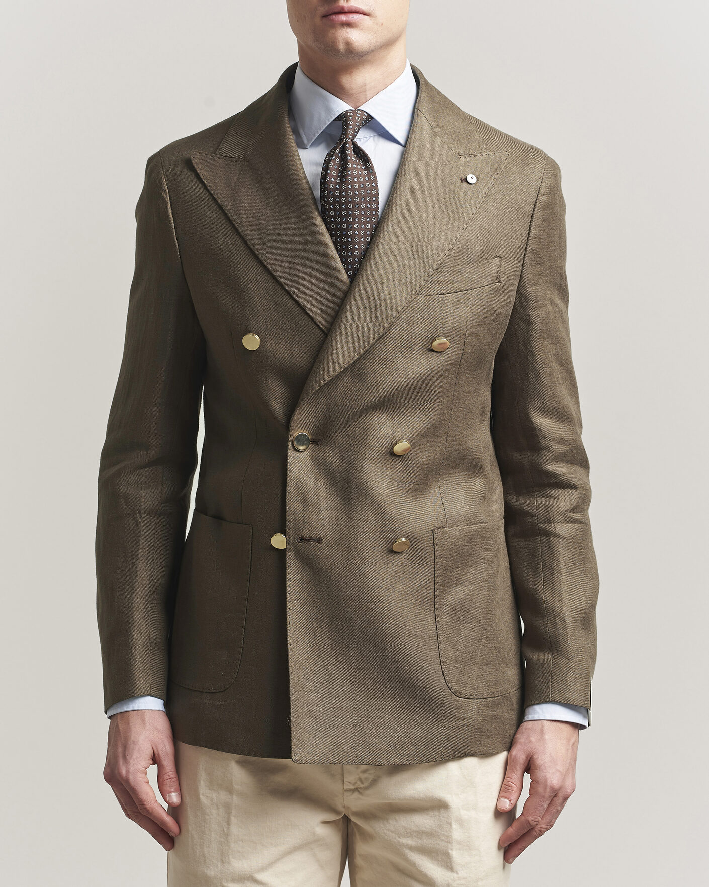 Hombres | Blazers | L.B.M. 1911 | Tom Regular DB Linen Blazer Olive