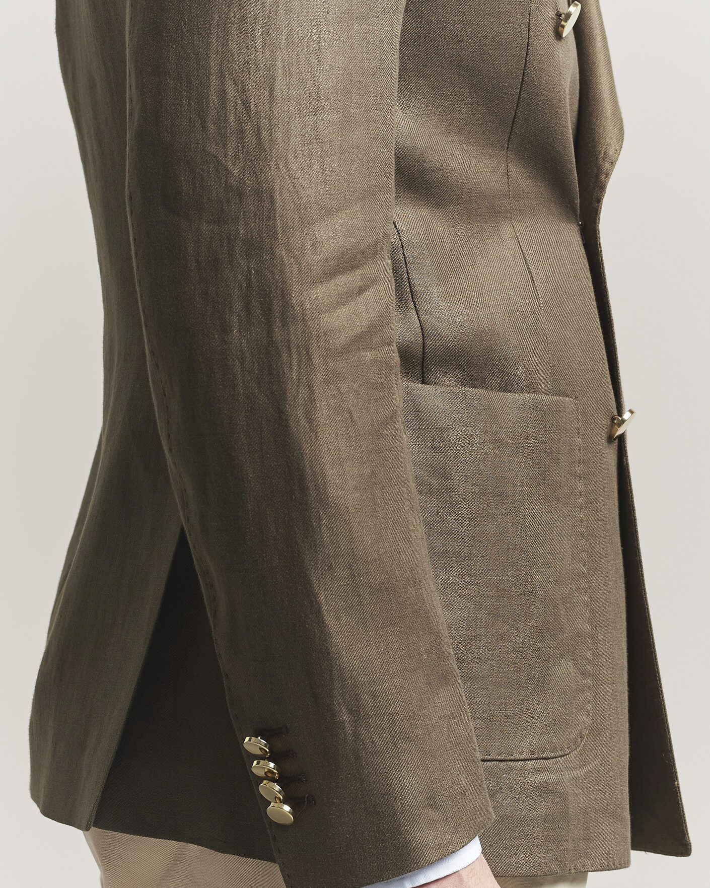 Hombres | Blazers | L.B.M. 1911 | Tom Regular DB Linen Blazer Olive