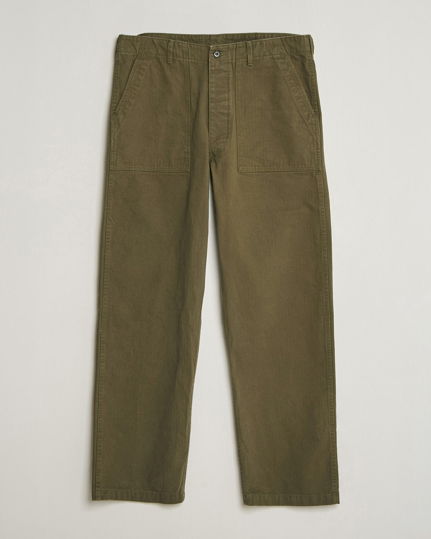 Hombres | Pantalones | orSlow | Vintage Fit Herringbone Fatigue Pants Army Green