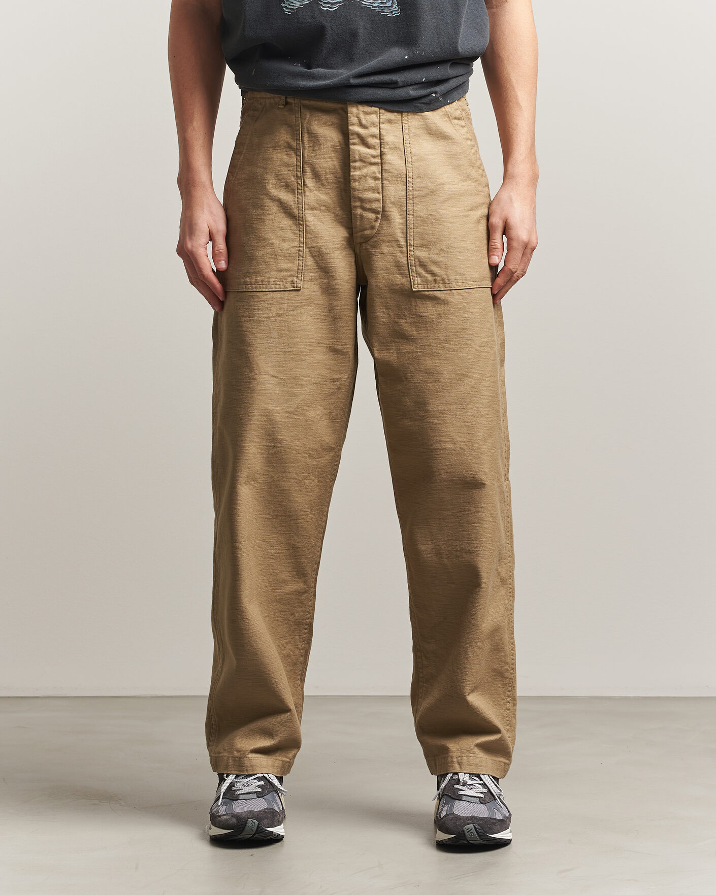 Hombres | Pantalones | orSlow | Regular Fit Original Sateen Fatigue Pants Sand Beige