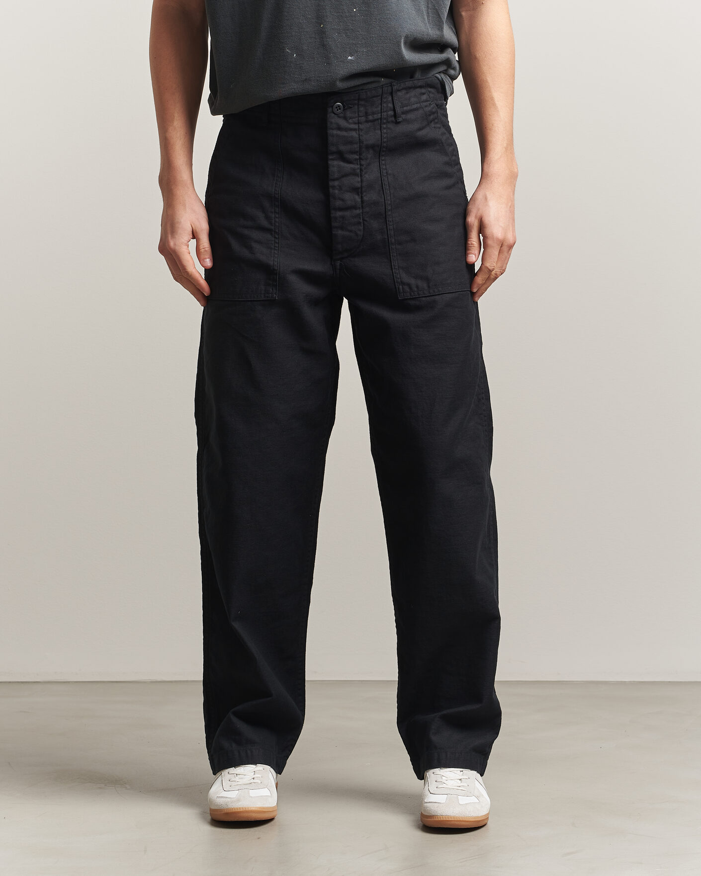 Hombres | Pantalones | orSlow | Regular Fit Original Sateen Fatigue Pants Black