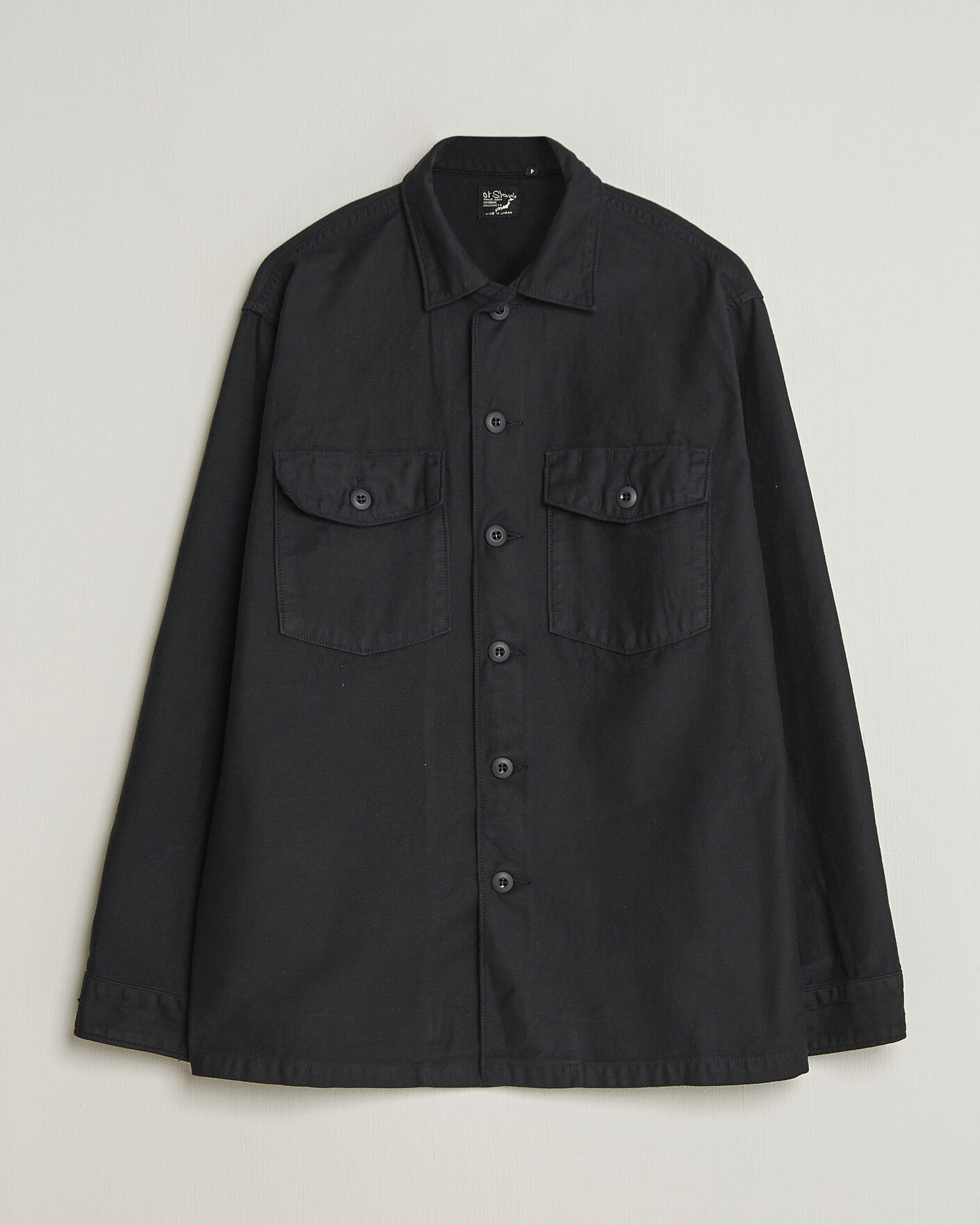 Hombres | Camisas | orSlow | Cotton Sateen US Army Overshirt Black