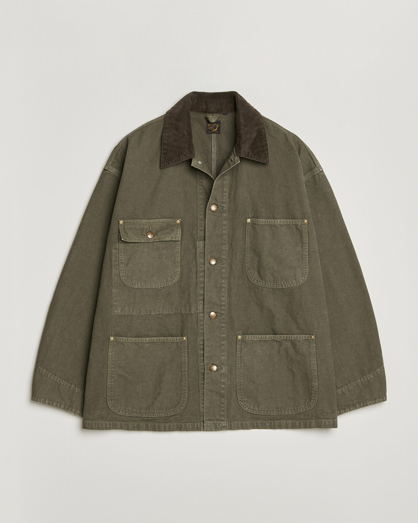 Hombres | Abrigos y chaquetas | orSlow | Oxford Coverall Chore Jacket Army Green