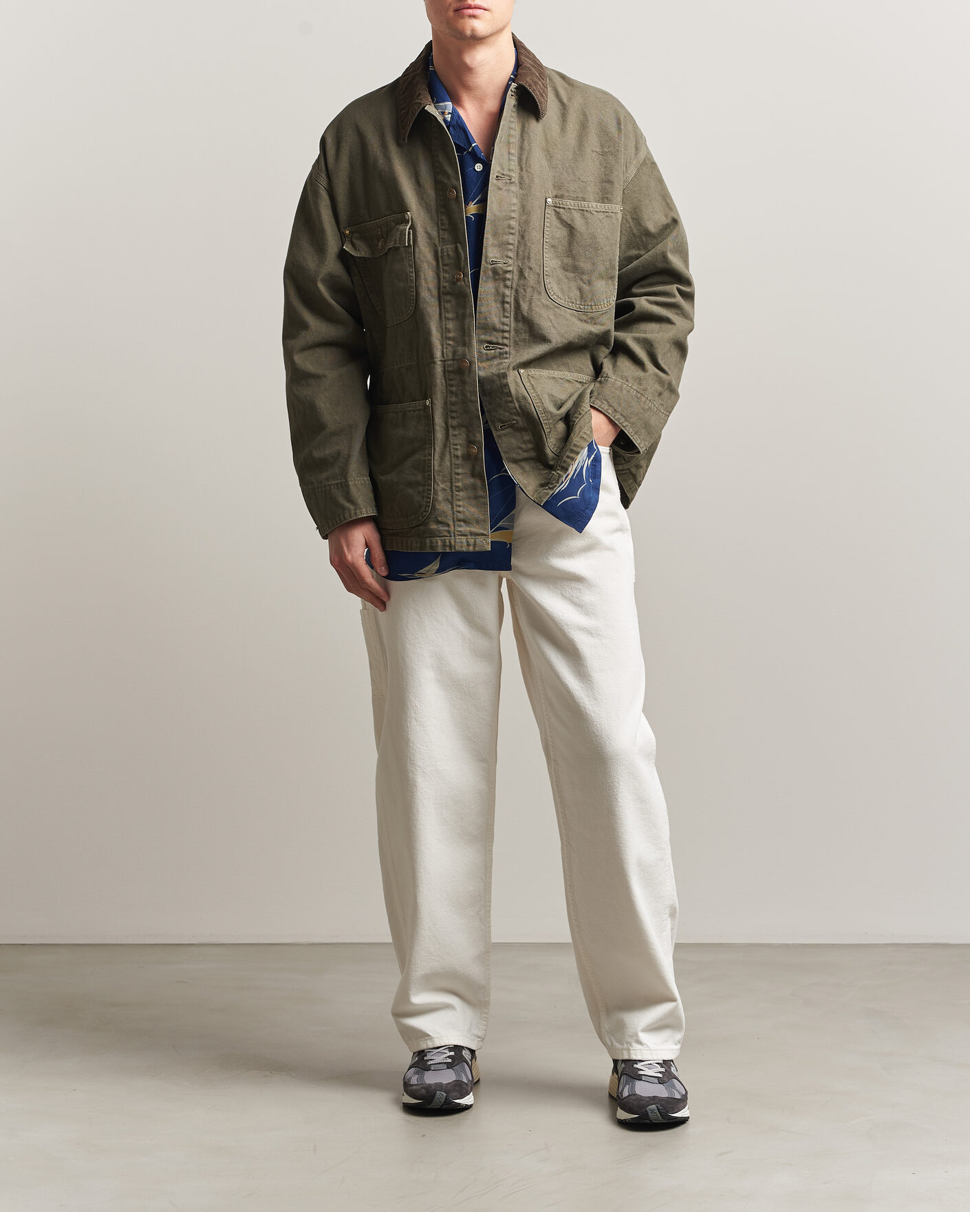 Hombres | Abrigos y chaquetas | orSlow | Oxford Coverall Chore Jacket Army Green