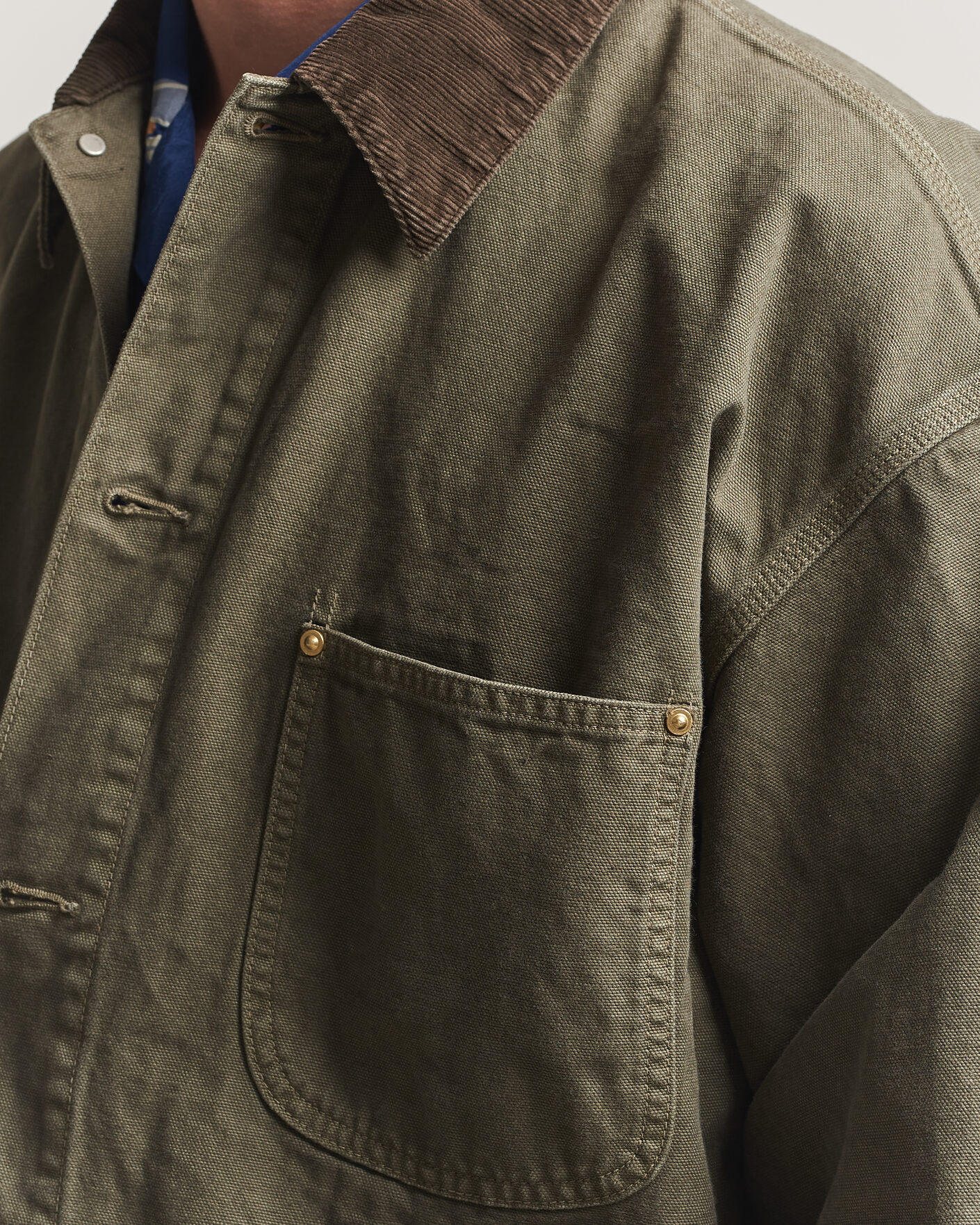 Hombres | Abrigos y chaquetas | orSlow | Oxford Coverall Chore Jacket Army Green
