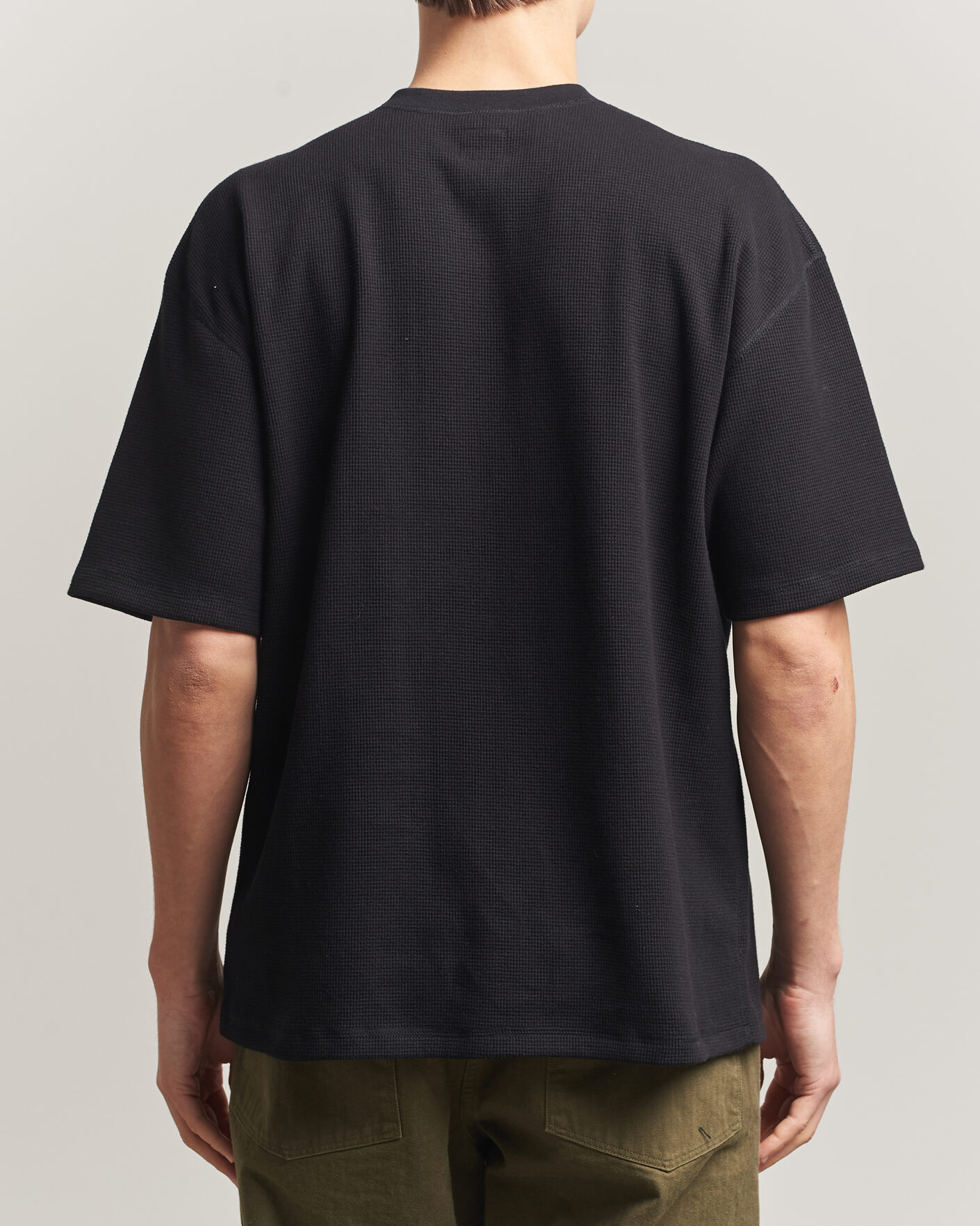 Hombres | Camisetas | orSlow | Waffle Cotton T-Shirt Black