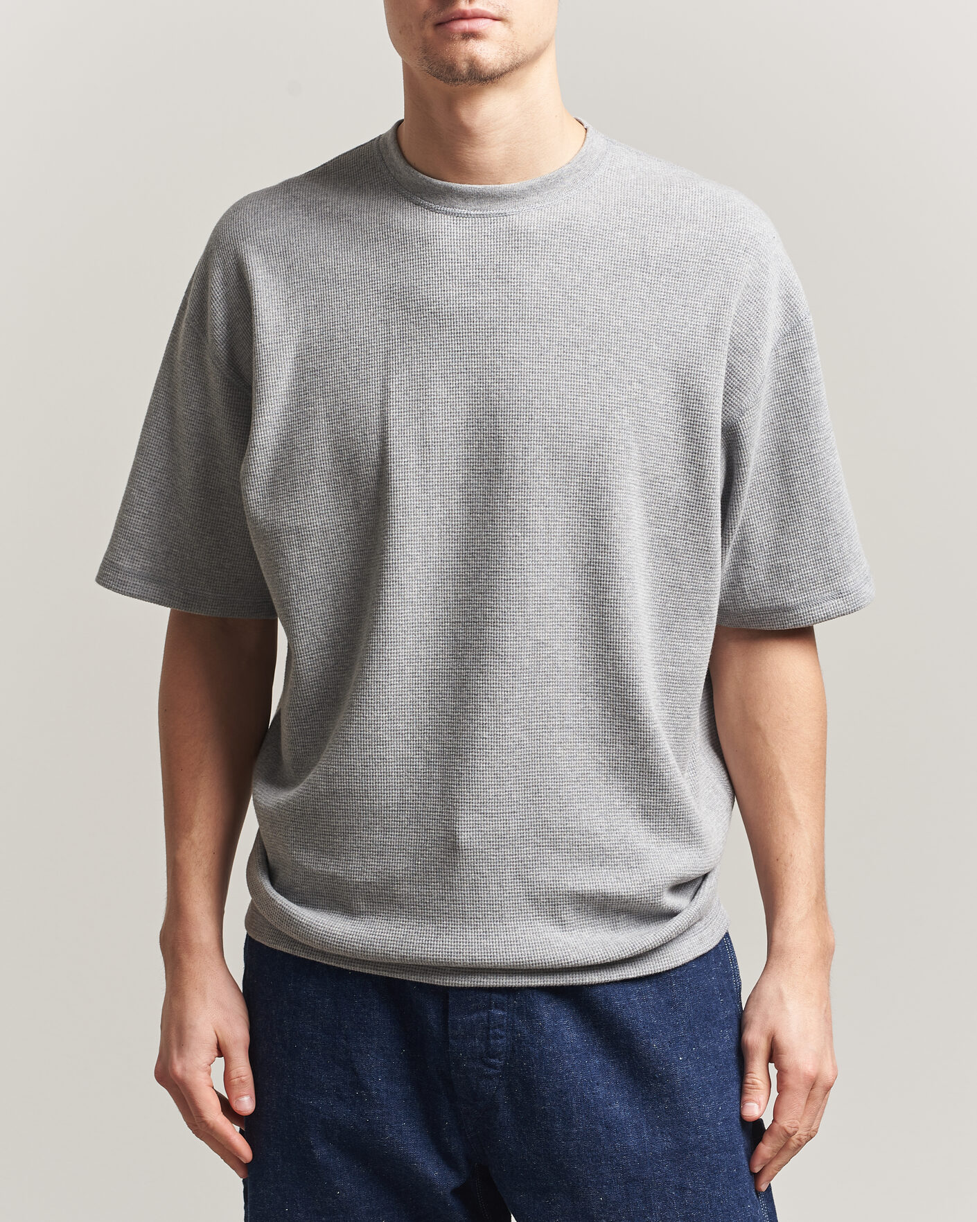 Hombres | Camisetas | orSlow | Waffle Cotton T-Shirt Heather Gray