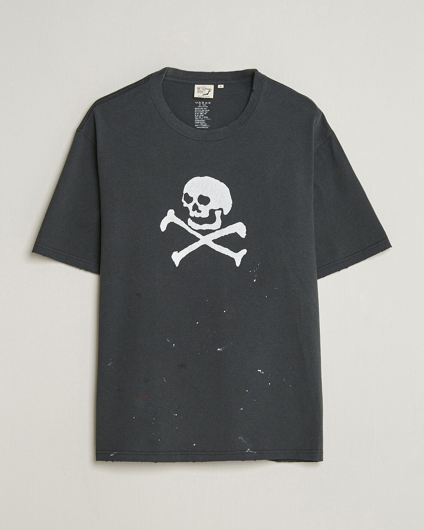 Hombres | Camisetas | orSlow | Vintage Skull Print T-Shirt Black