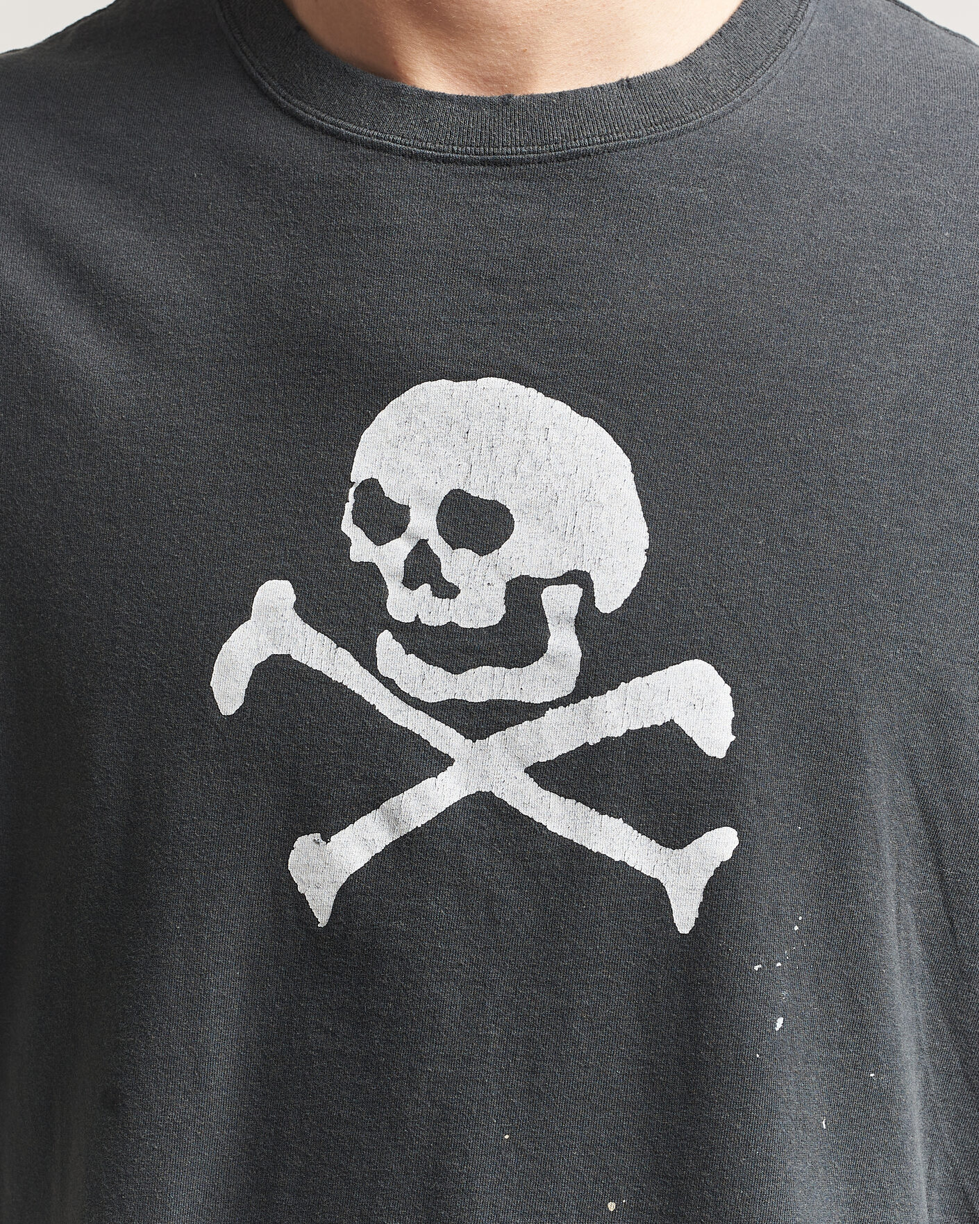 Hombres | Camisetas | orSlow | Vintage Skull Print T-Shirt Black