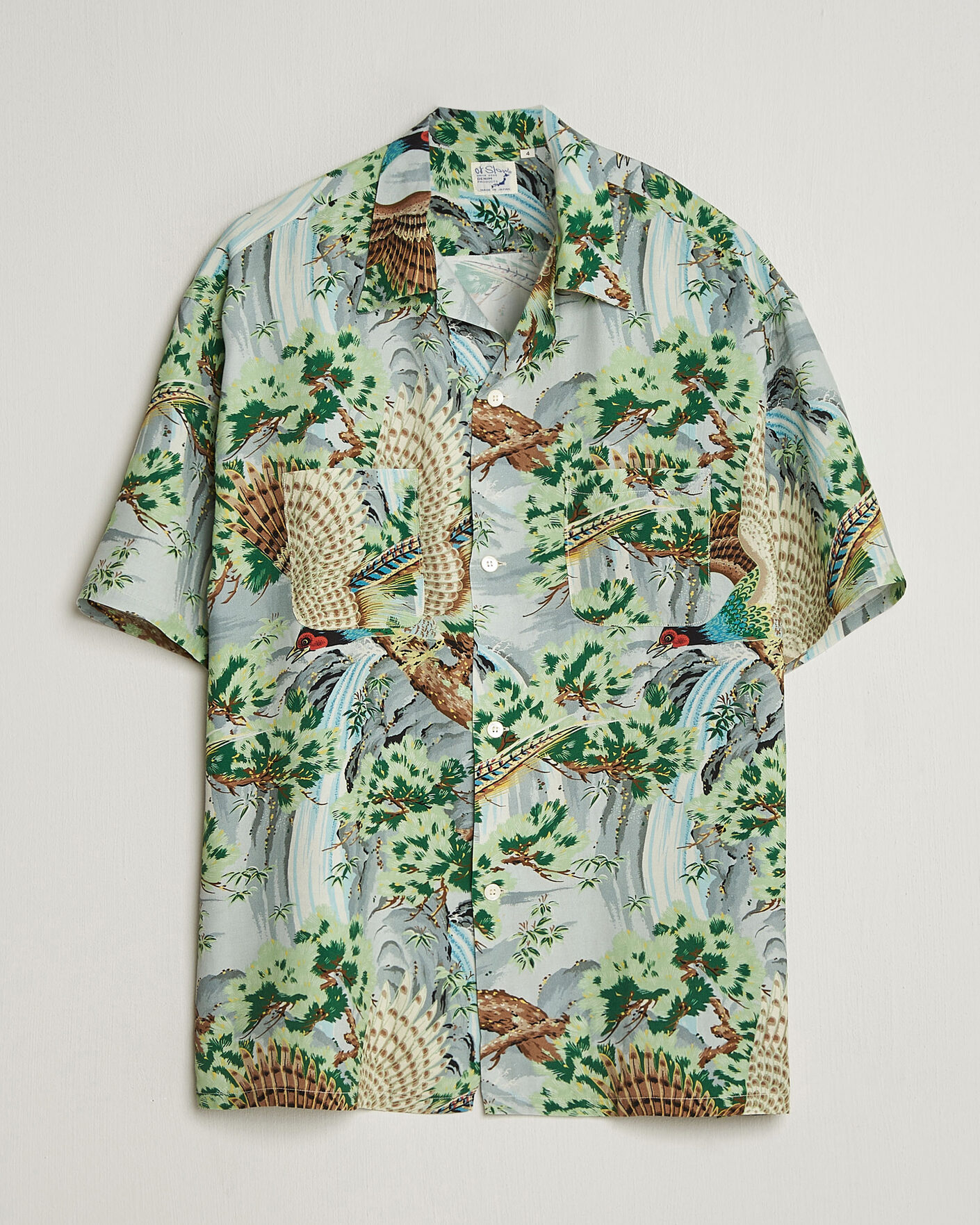 Hombres | Camisas | orSlow | Peacock Garden Hawaiian Shirt Green