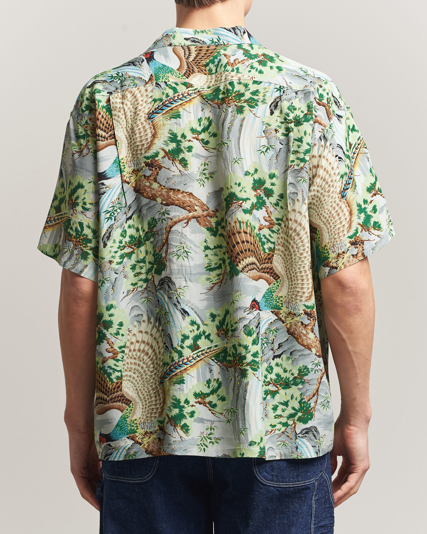 Hombres | Camisas | orSlow | Peacock Garden Hawaiian Shirt Green