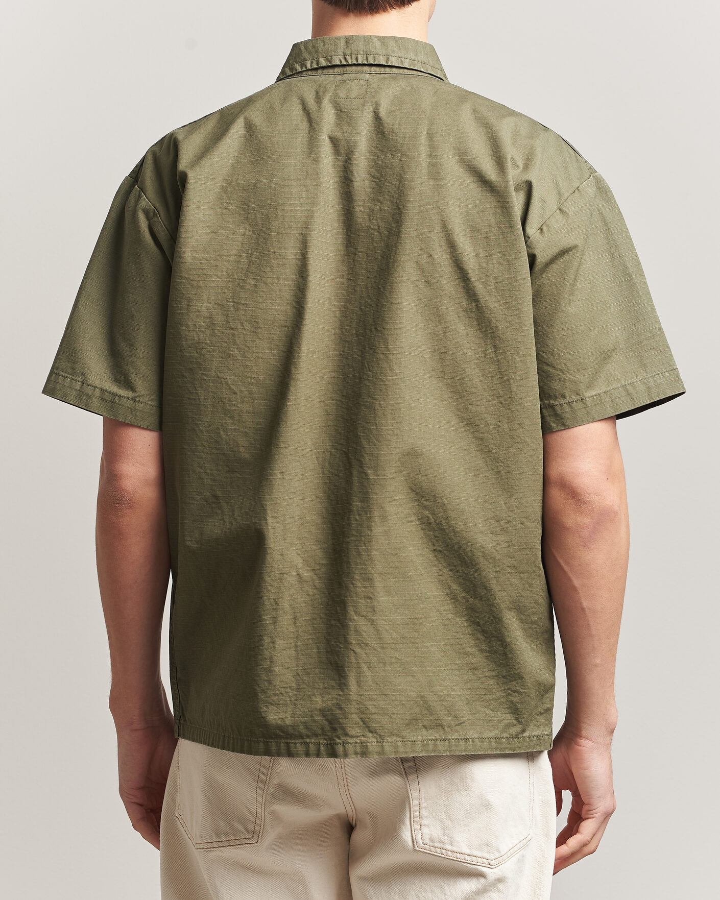 Hombres | Camisas | orSlow | Short Sleeve Utility Shirt Army Green