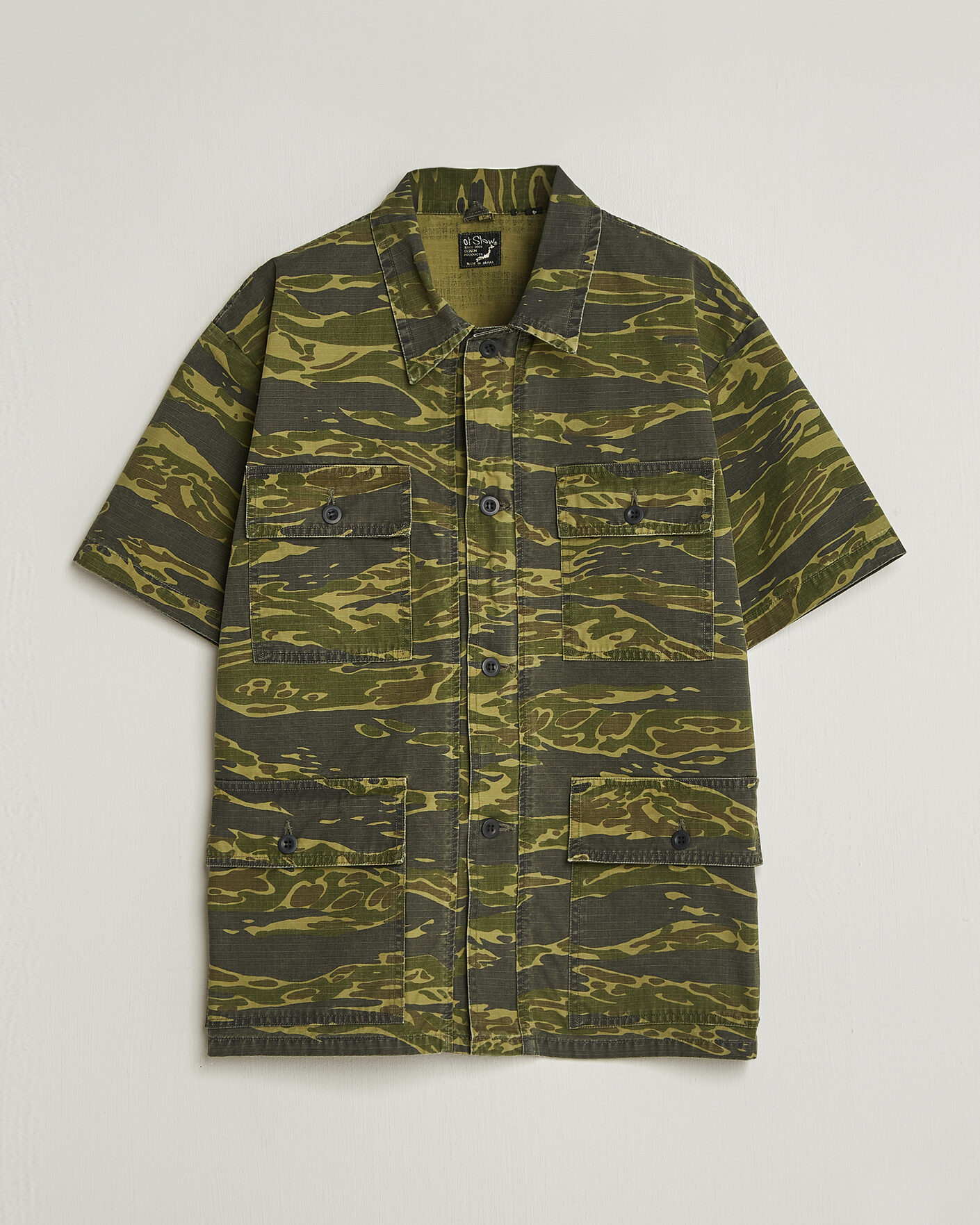 Hombres | Camisas | orSlow | Short Sleeve Utility Shirt Tiger Camo