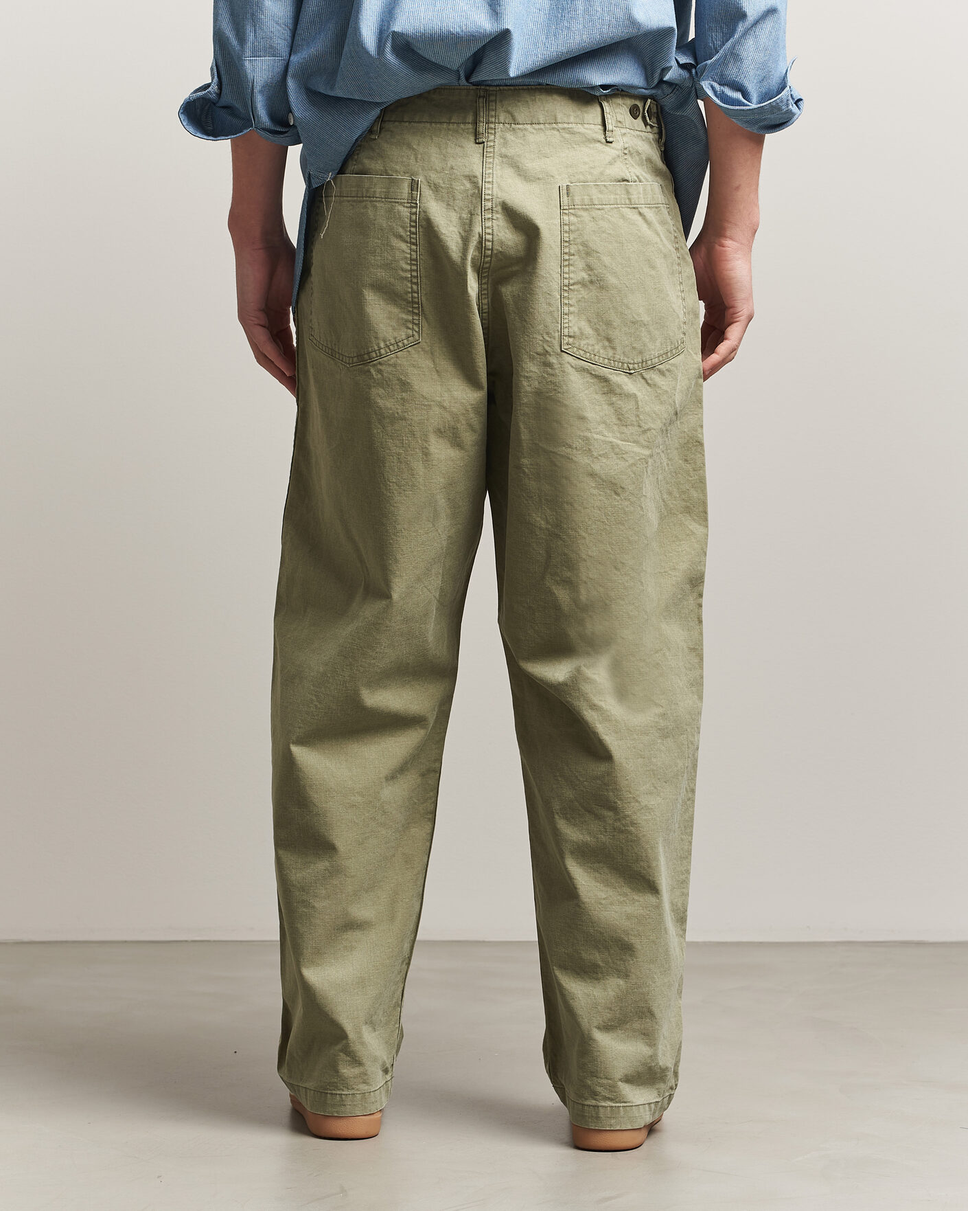 Hombres | Pantalones | orSlow | Summer Fatigue Pants Washed Army Green