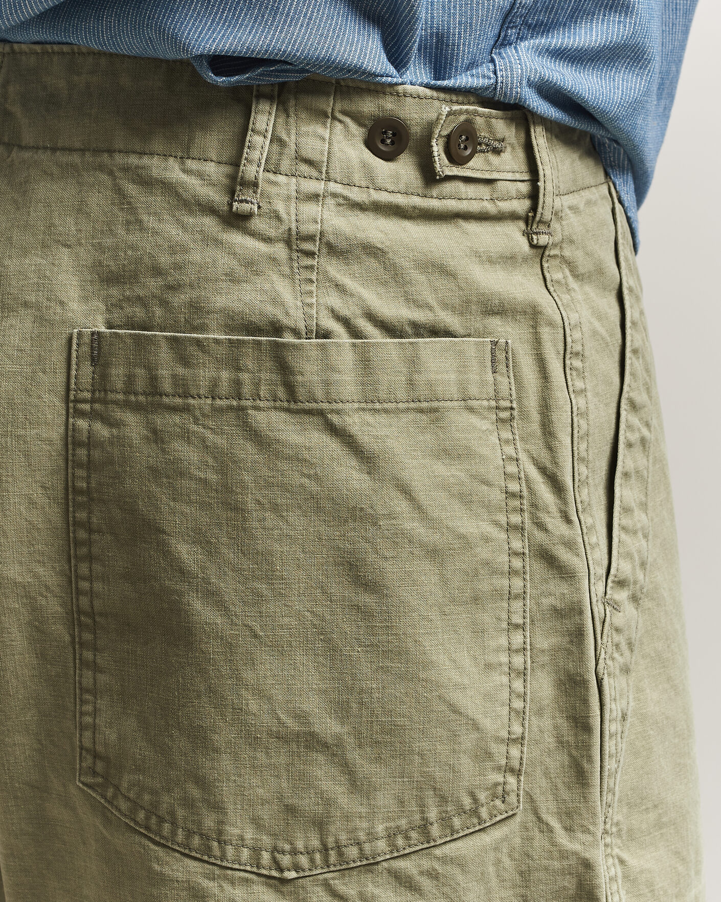 Hombres | Pantalones | orSlow | Summer Fatigue Pants Washed Army Green