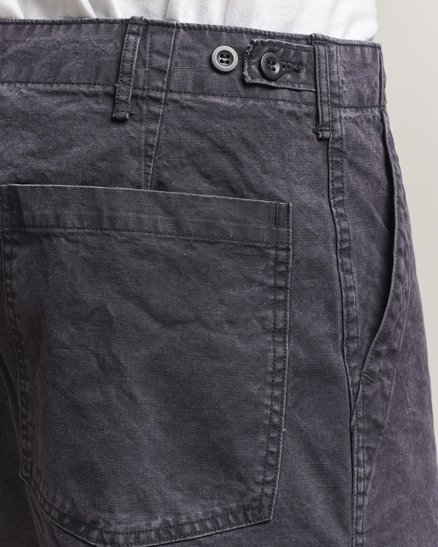 Hombres | Pantalones | orSlow | Summer Fatigue Pants Washed Black