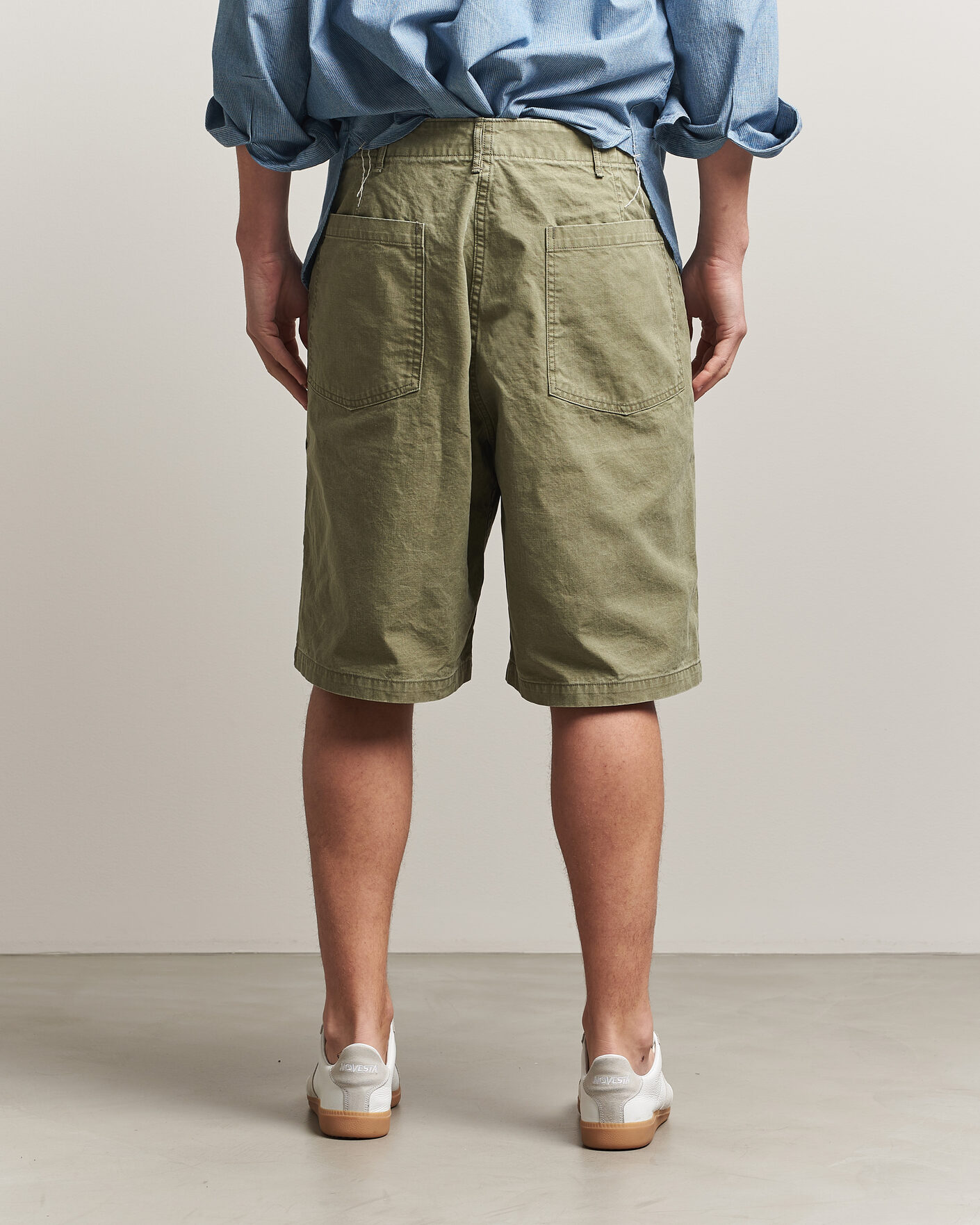 Hombres | Pantalones cortos | orSlow | Summer Fatigue Shorts Washed Army Green