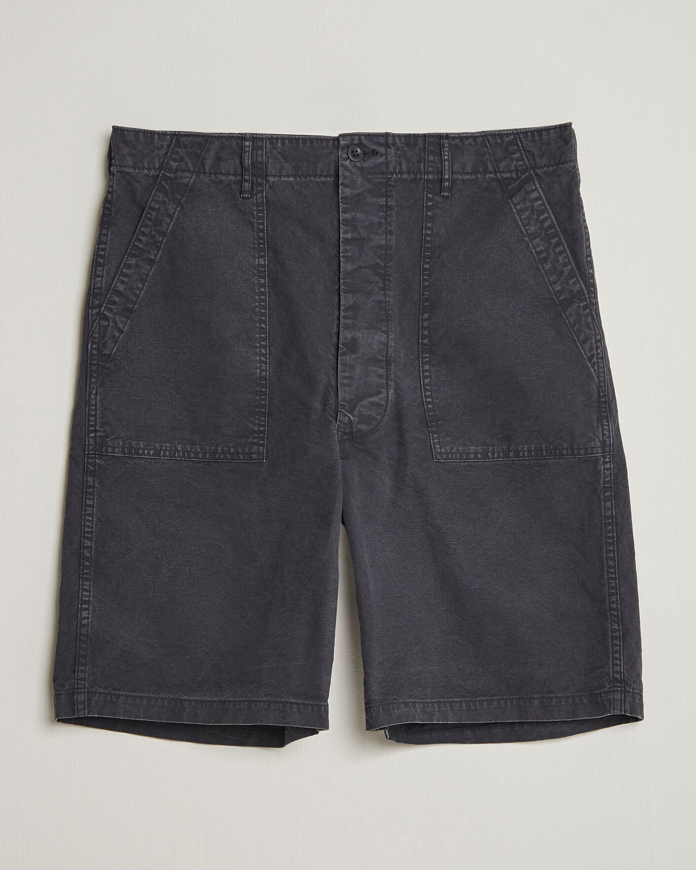 Hombres | Pantalones cortos | orSlow | Summer Fatigue Shorts Washed Black