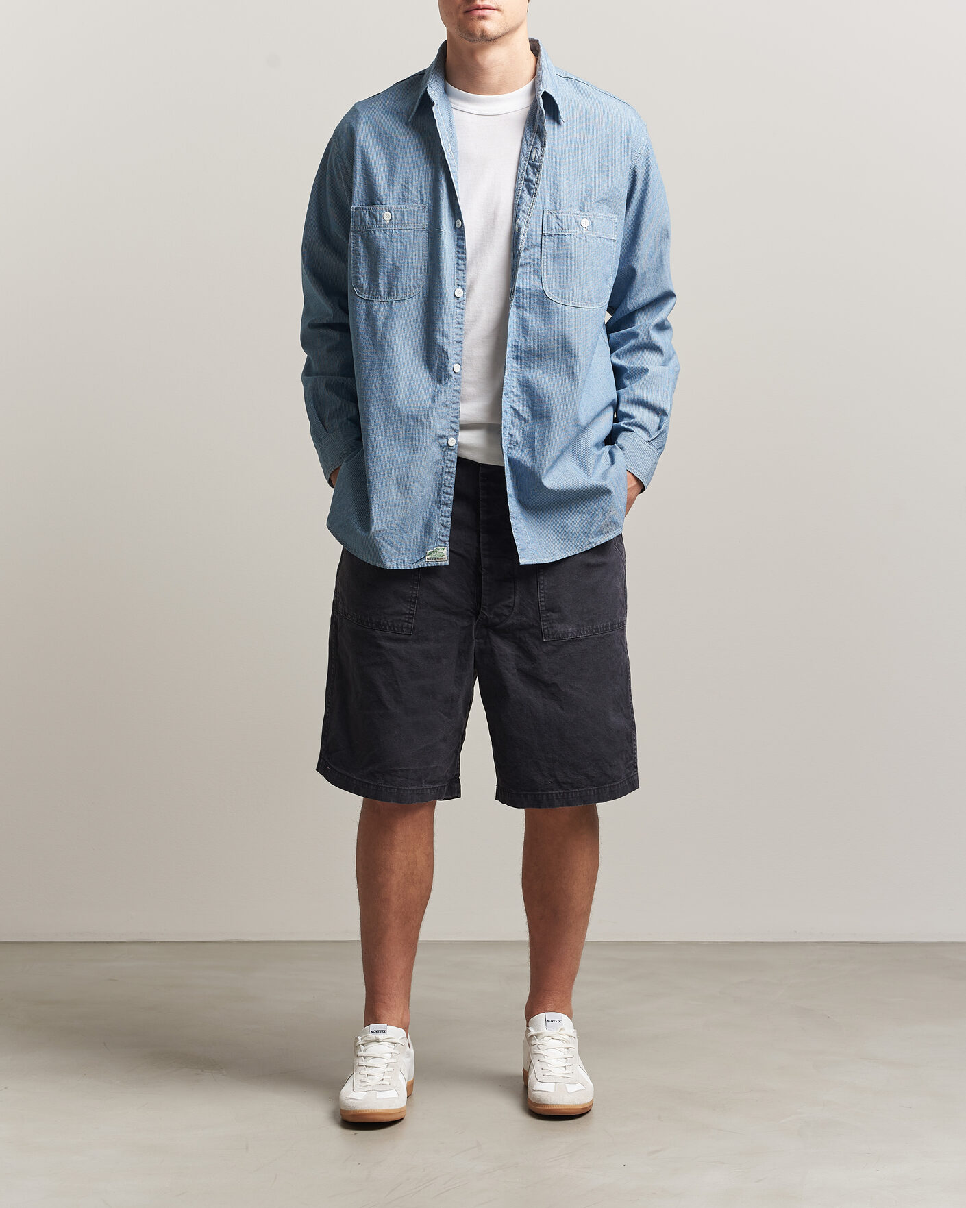 Hombres | Pantalones cortos | orSlow | Summer Fatigue Shorts Washed Black