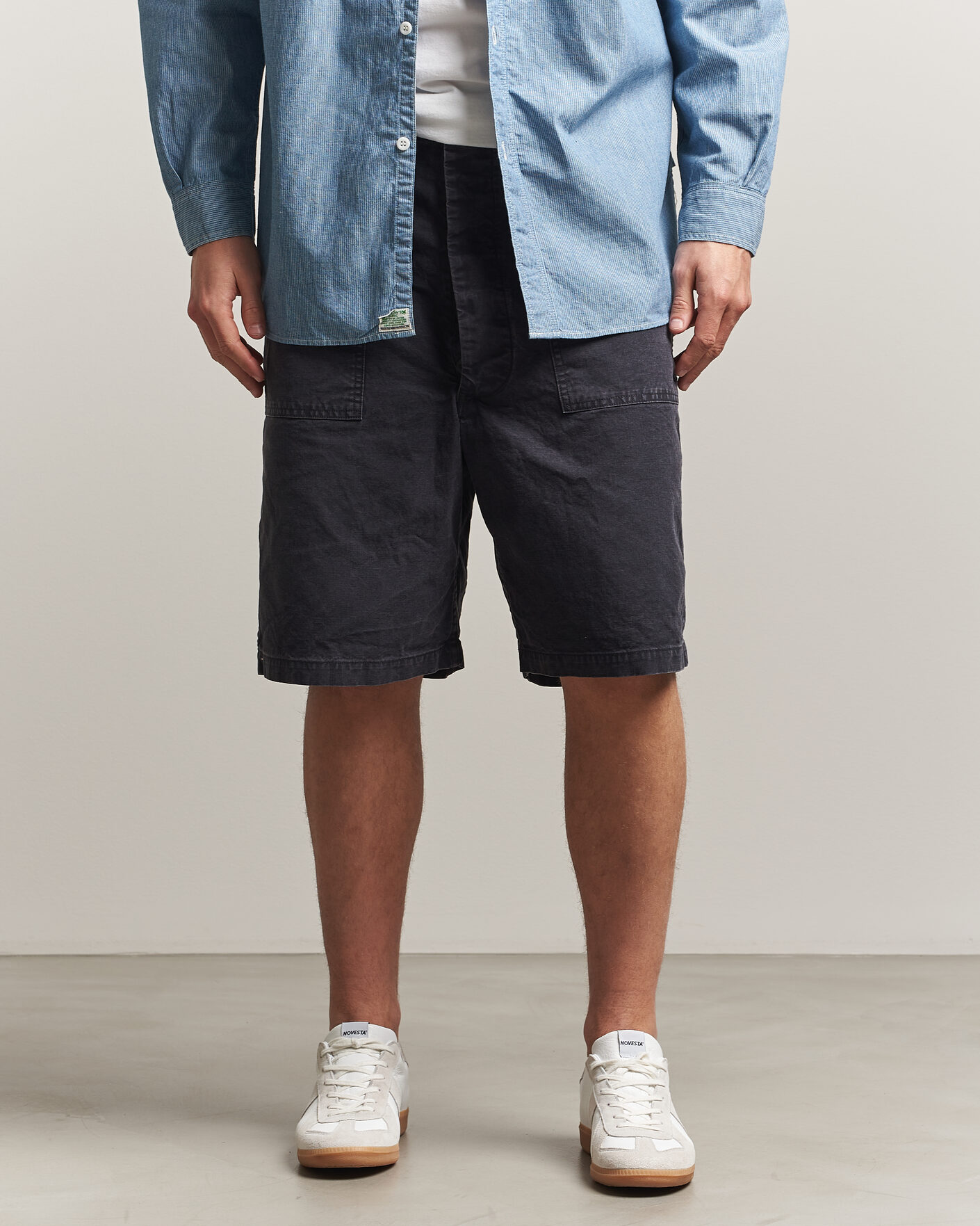 Hombres | Pantalones cortos | orSlow | Summer Fatigue Shorts Washed Black