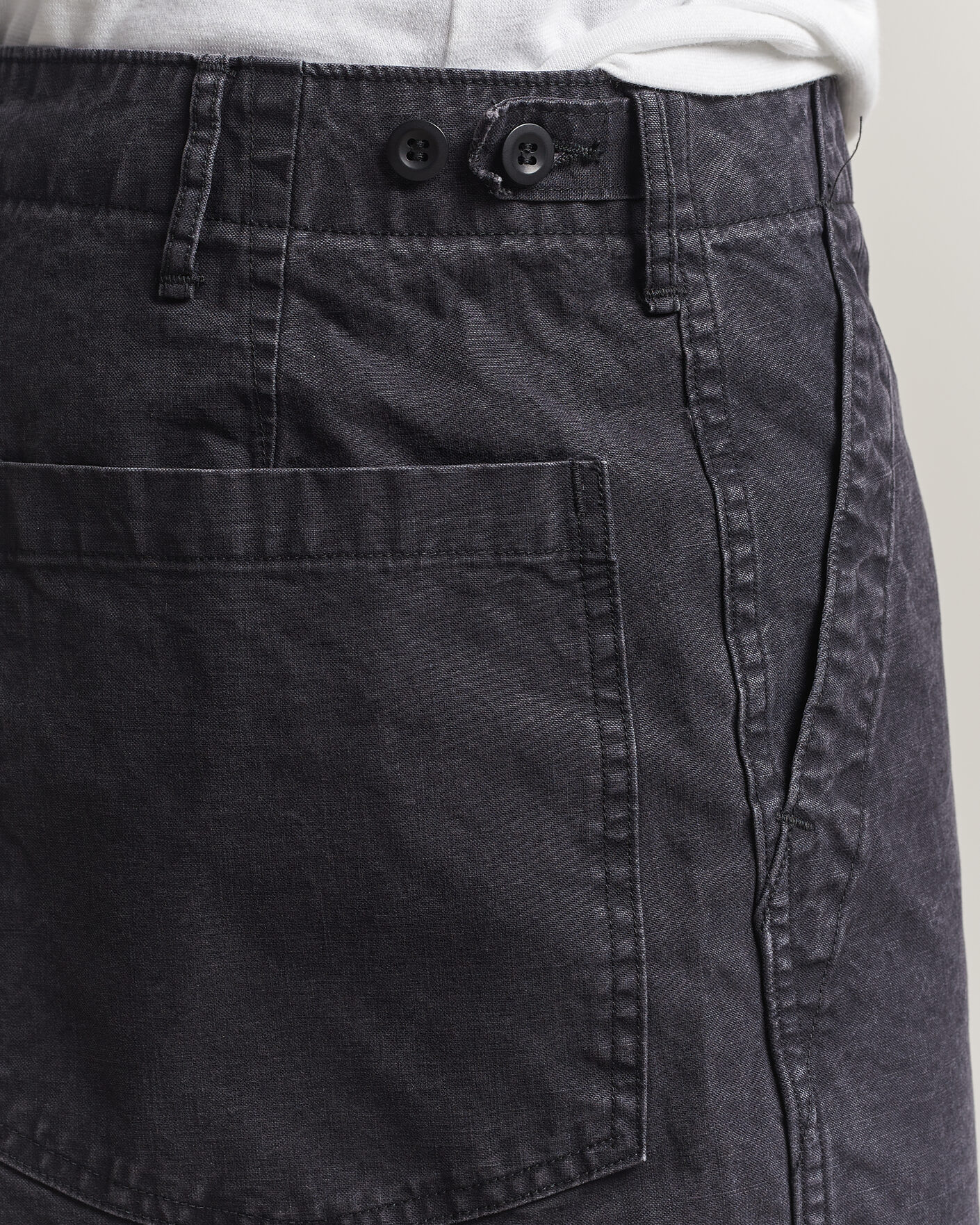 Hombres | Pantalones cortos | orSlow | Summer Fatigue Shorts Washed Black