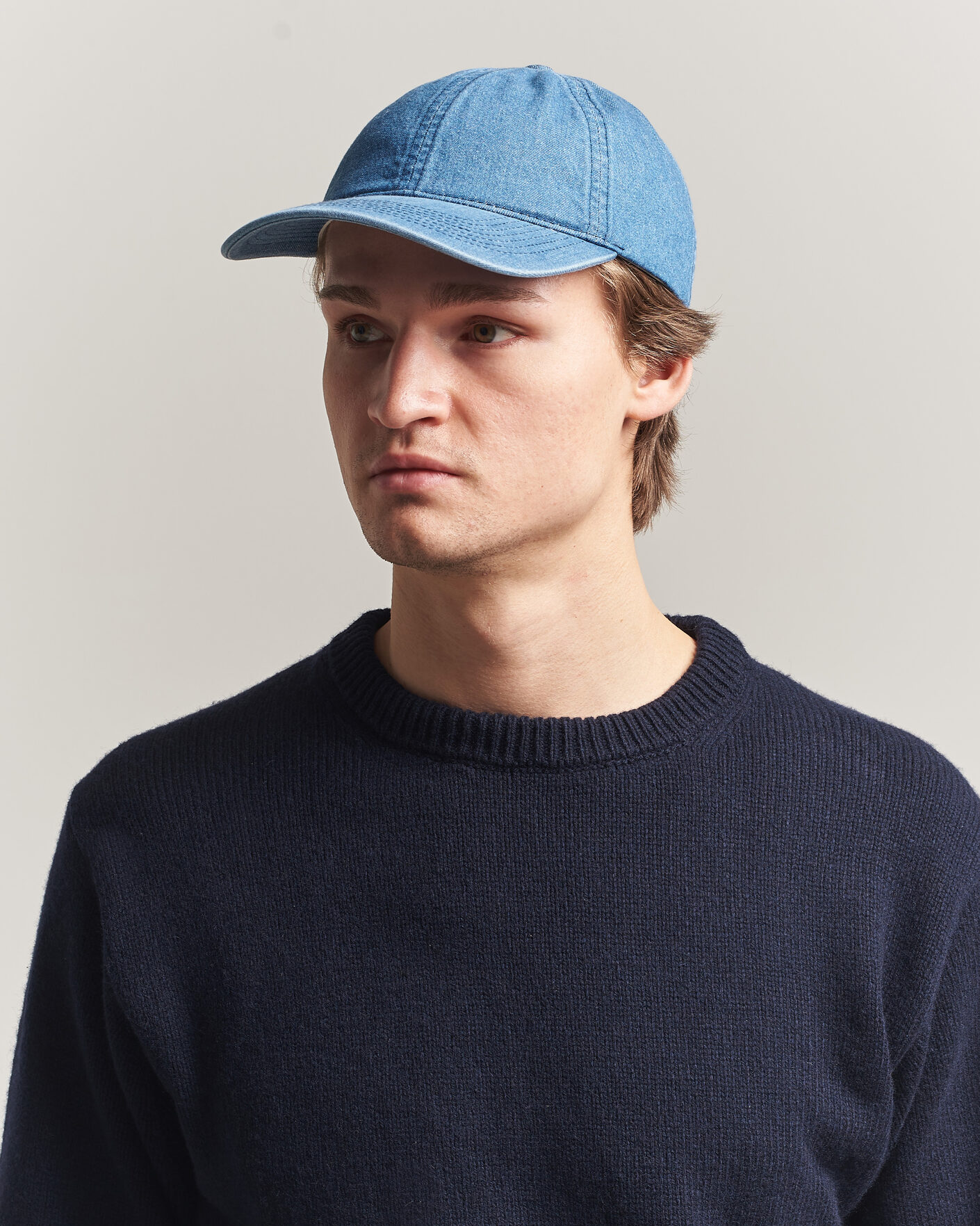 Hombres | Sombreros y gorras | Varsity Headwear | Washed Denim Baseball Cap Indigo