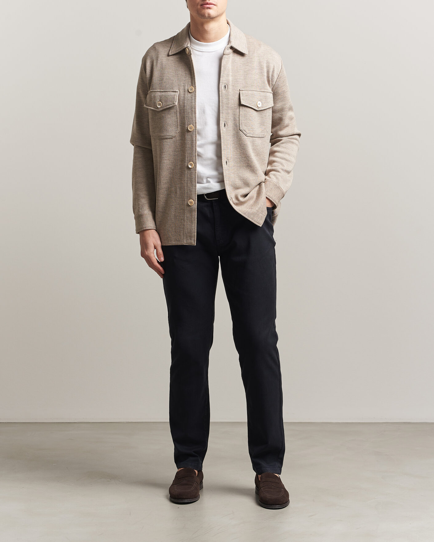 Hombres | Pantalones | Oscar Jacobson | Slim Fit 5-Pocket Chino Navy