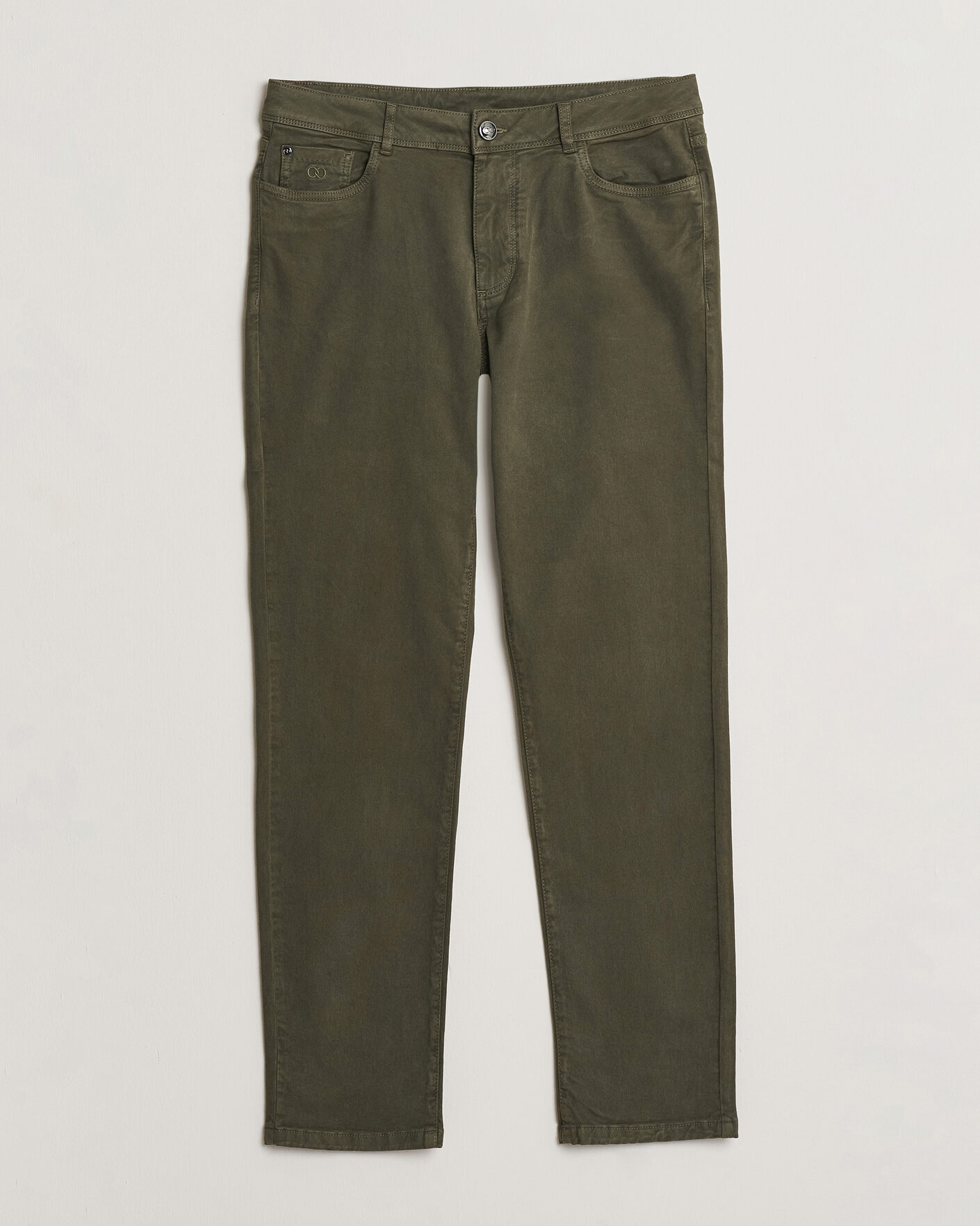 Hombres | Pantalones | Oscar Jacobson | Slim Fit 5-Pocket Chino Olive