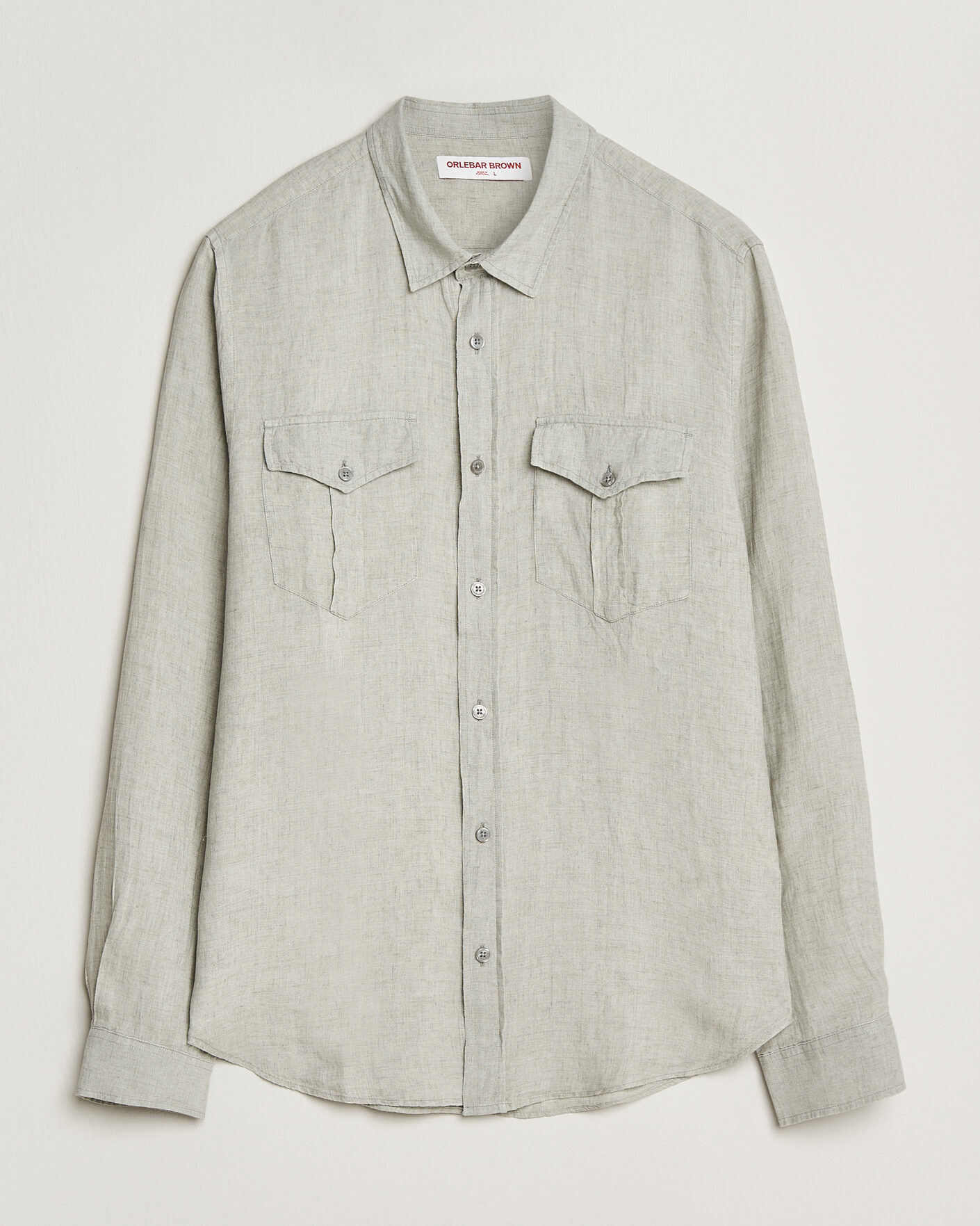 Hombres | Camisas | Orlebar Brown | Coleburn Linen Shirt Cliff Grey