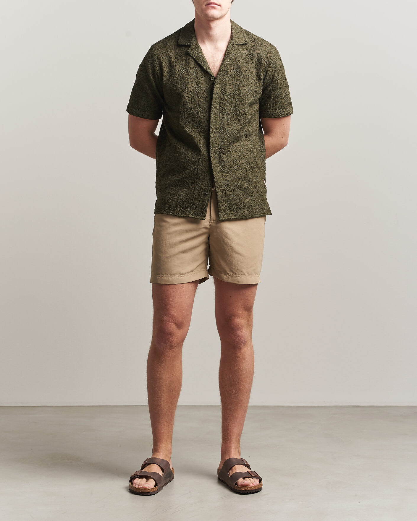 Hombres | Camisas | Orlebar Brown | Maitan Brodery Shirt Bayleaf Green