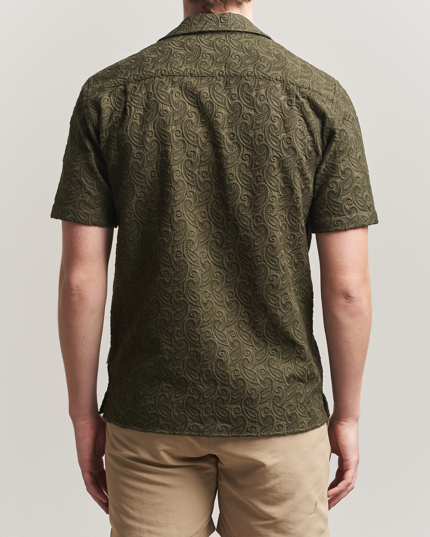 Hombres | Camisas | Orlebar Brown | Maitan Brodery Shirt Bayleaf Green